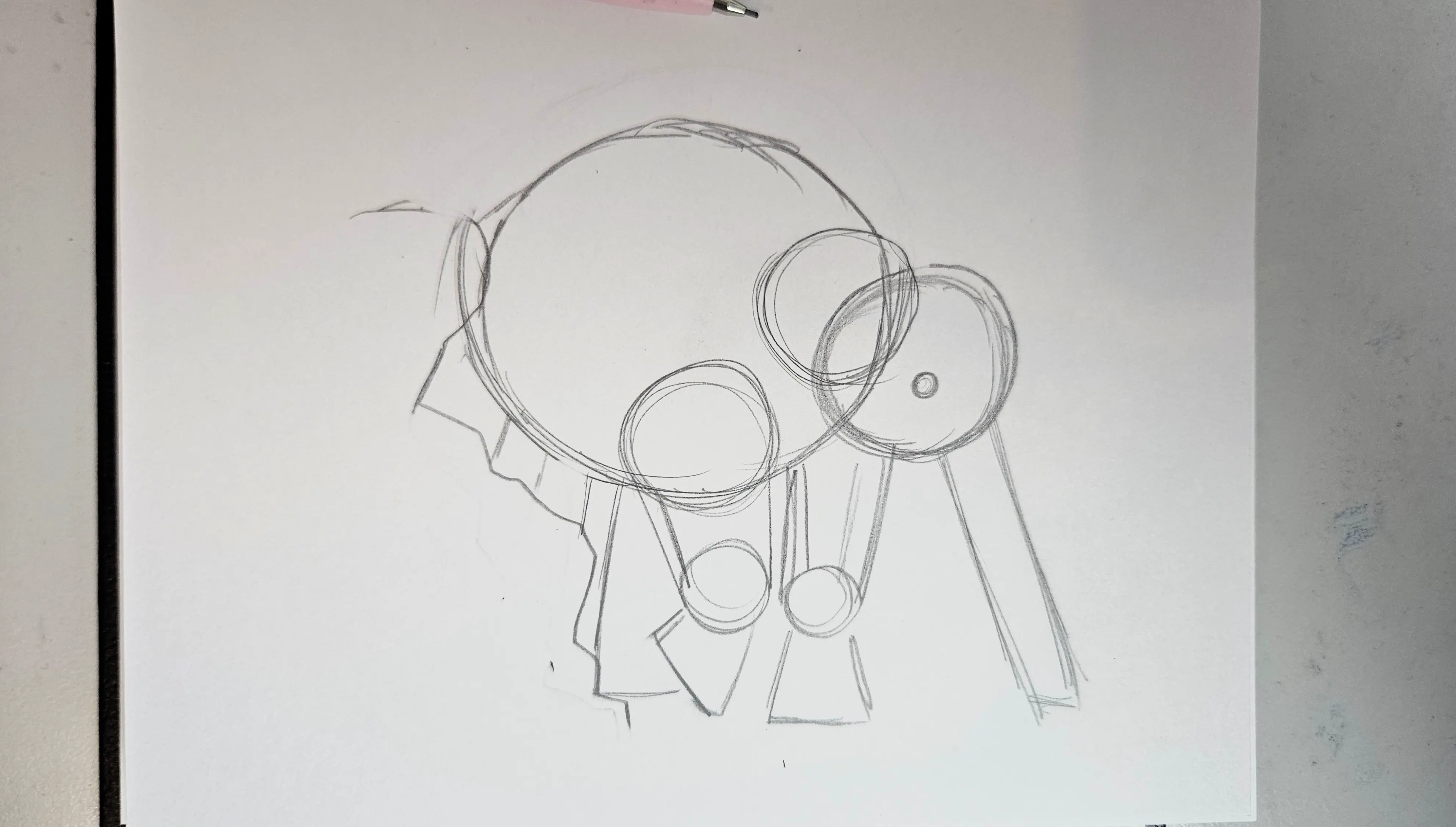 croquis de la base d’un éléphanteau