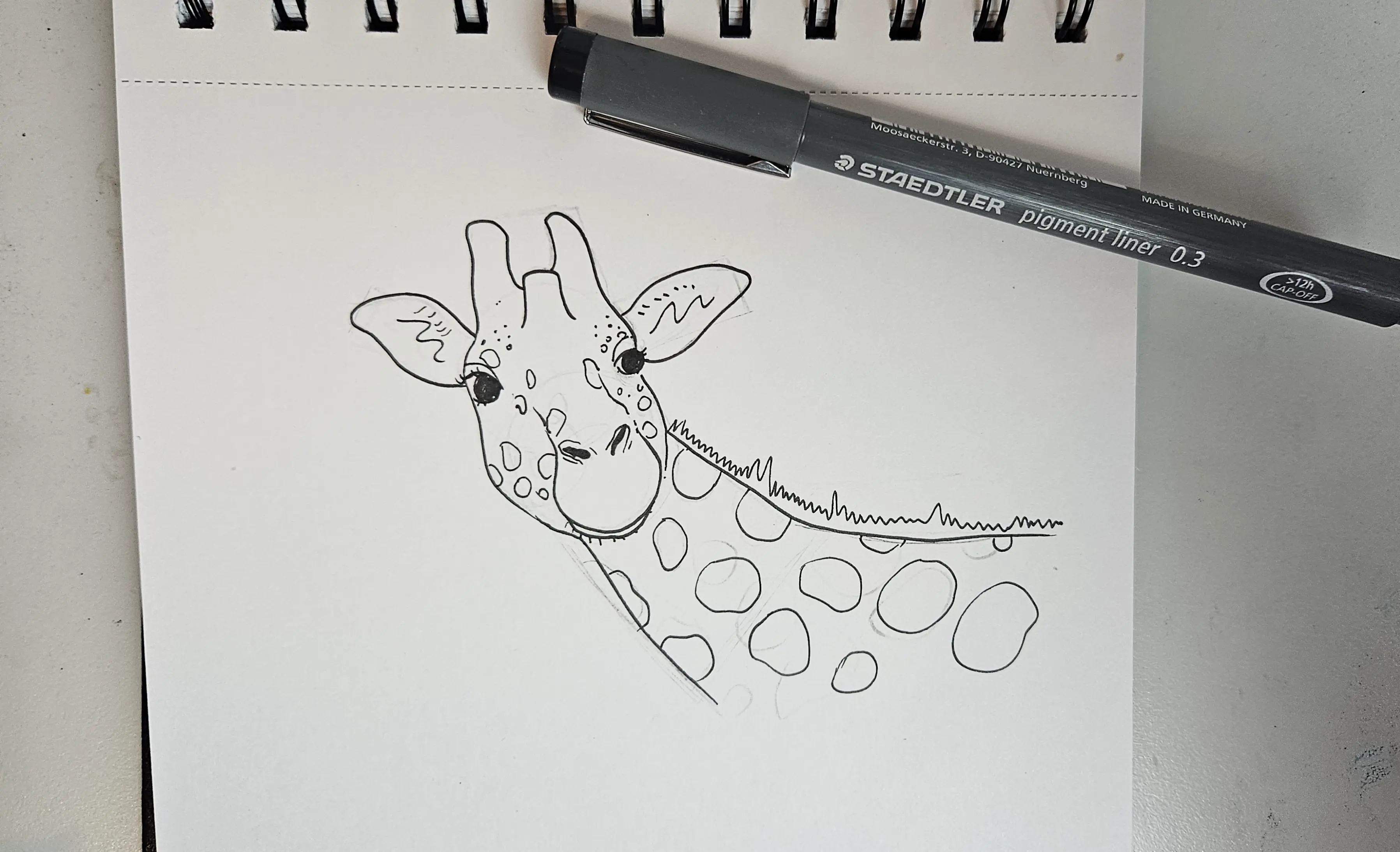 encrer un dessin de girafe