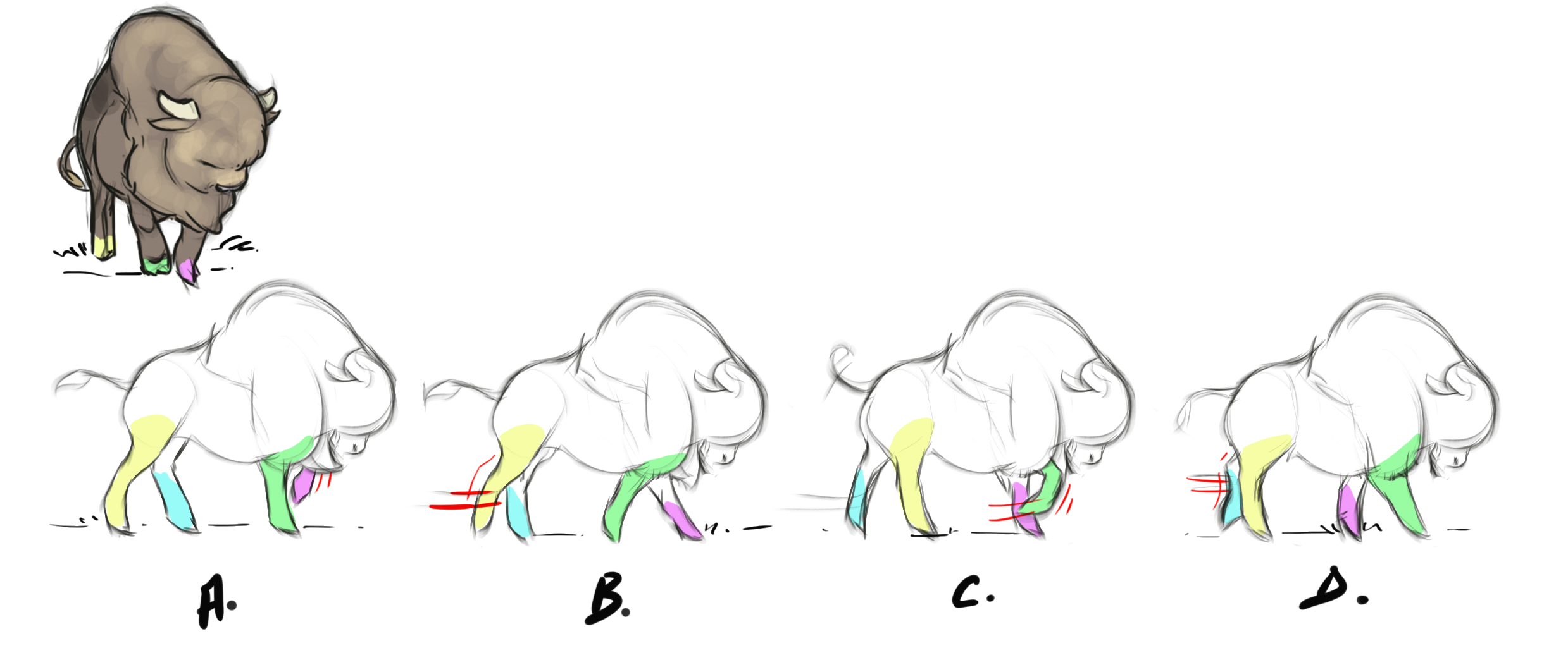 dessiner des animaux en mouvement