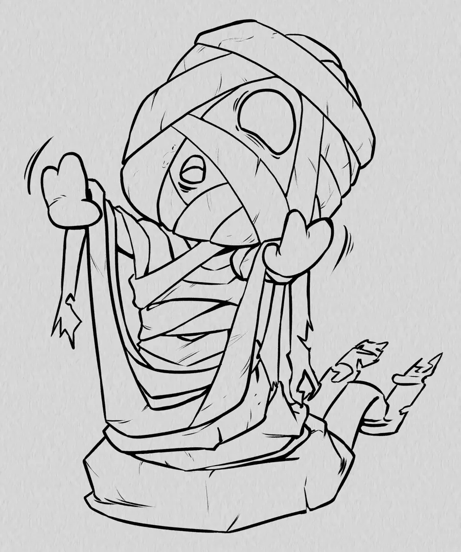 exemple d’un dessin avant colorisation par aplats