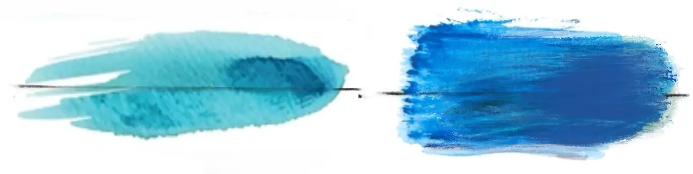la différence d’opacité entre l’aquarelle et l’acrylique