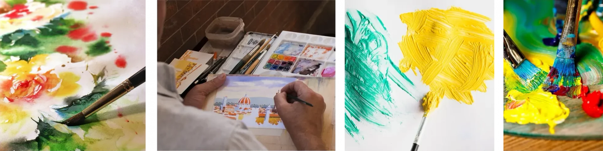 la différence de processus entre l’aquarelle et l’acrylique