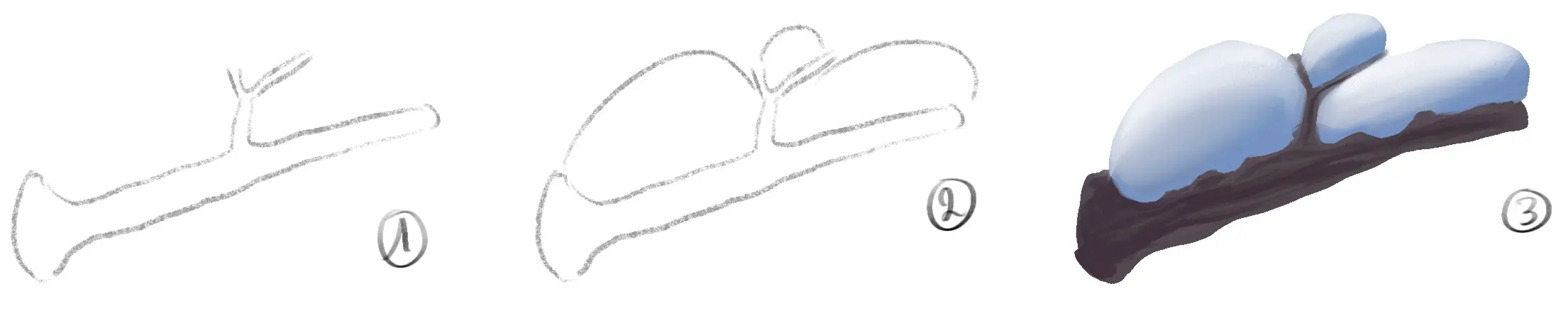 schema d’une branche enneigée