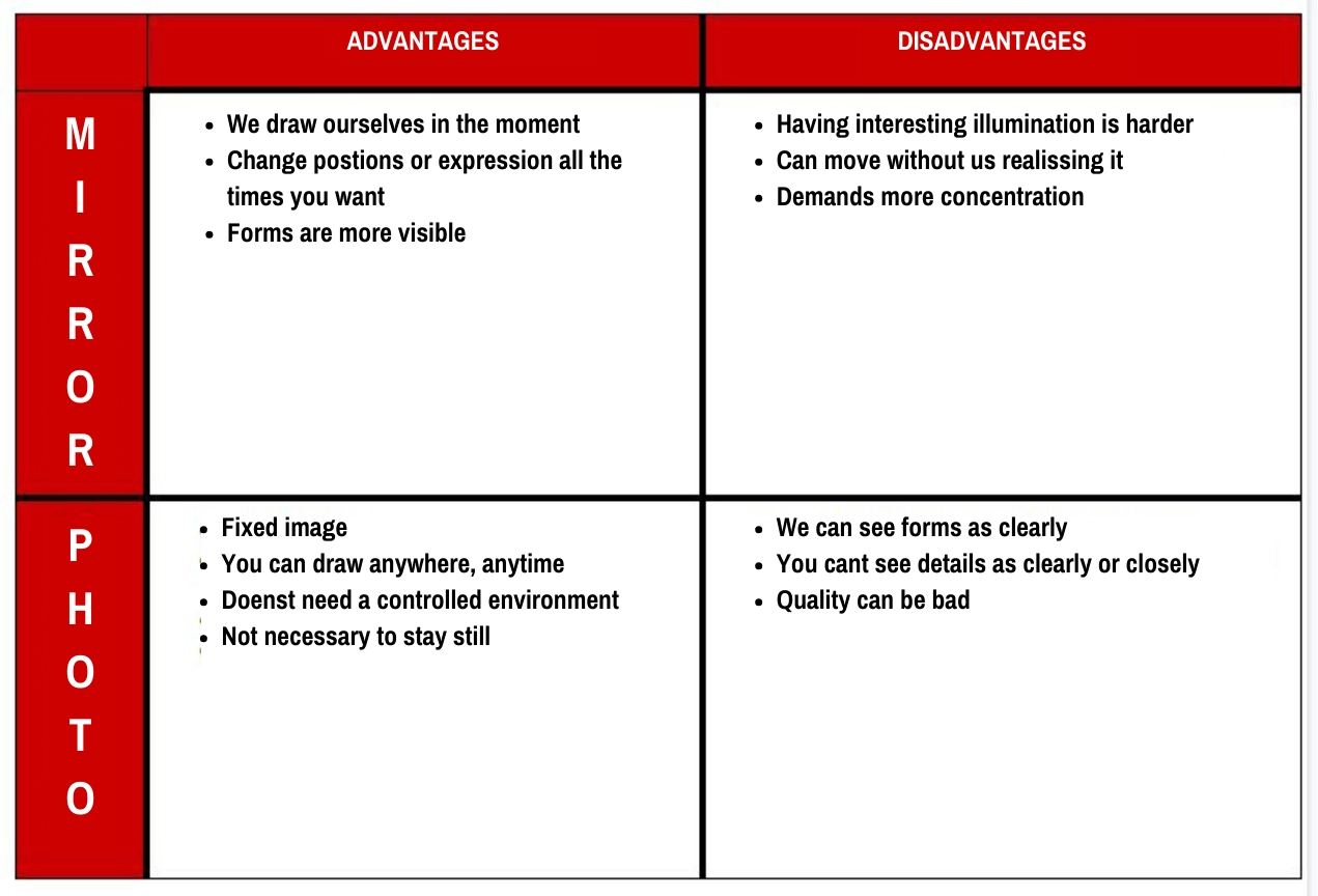 Advantages and Disadvantages of Self-Portrait Methods