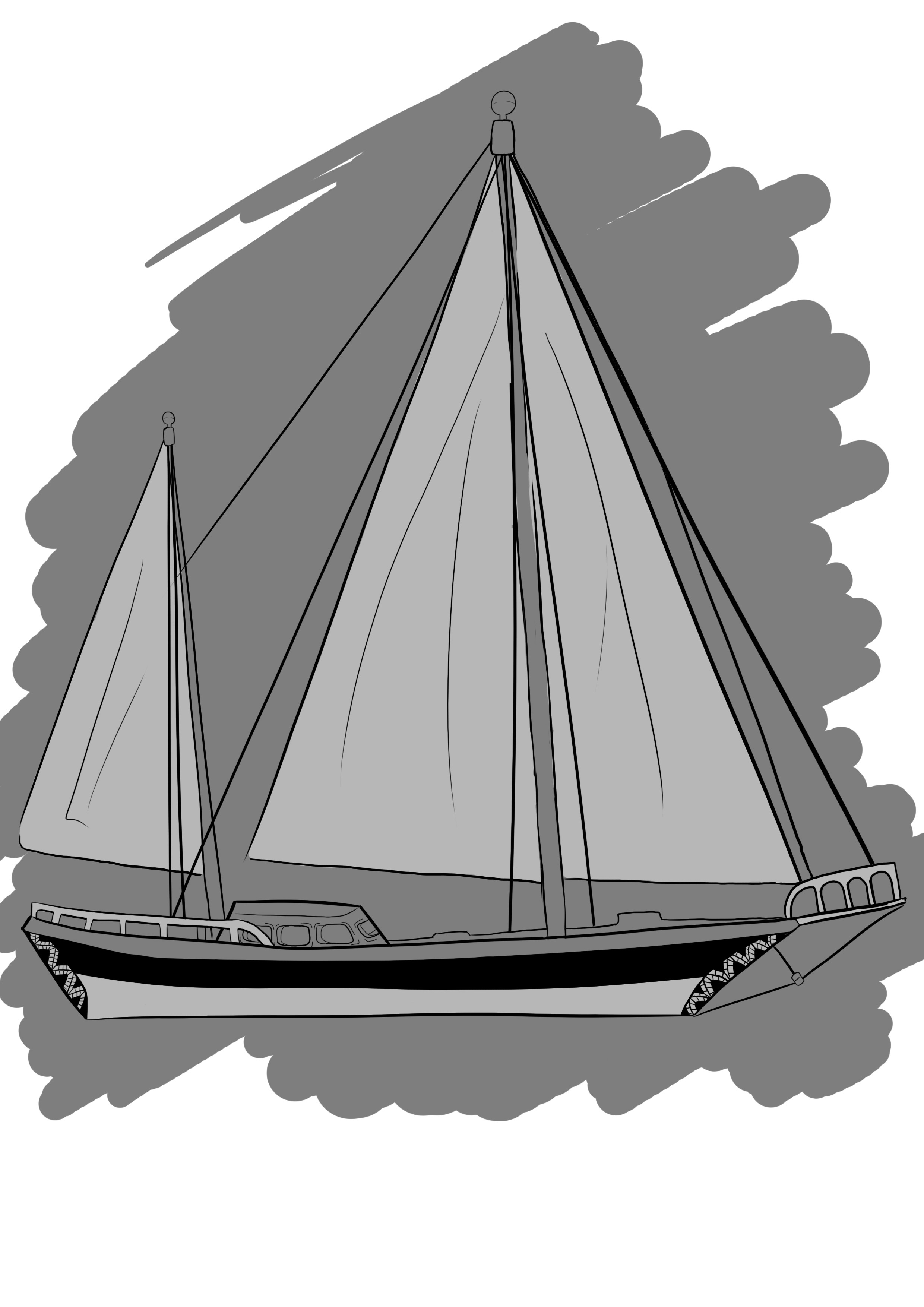 poser une teinte de gris sur le dessin de bateau