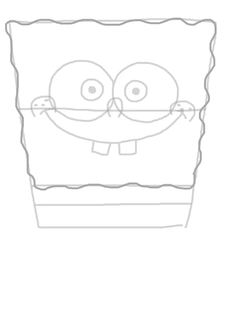 dessin de la forme du corps de bob l’éponge