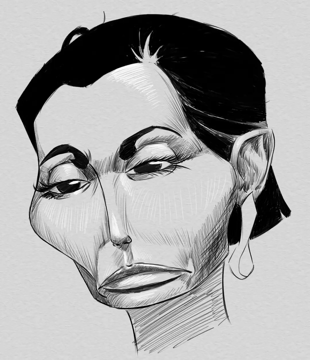 dessin d’une caricature d’après photo