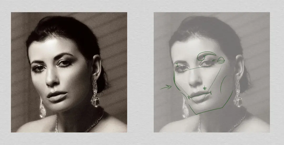 repérer les détails du modèle avant de dessiner une caricature d’après photo