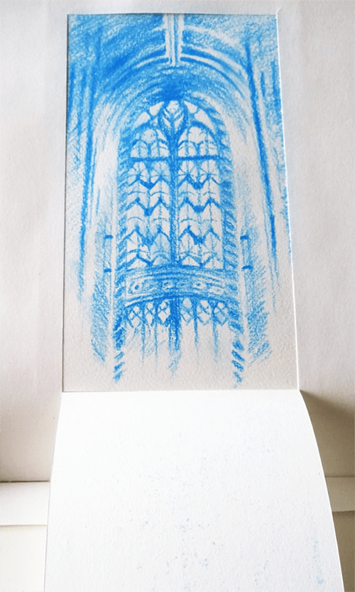 dessiner au pastel sur carnet de croquis