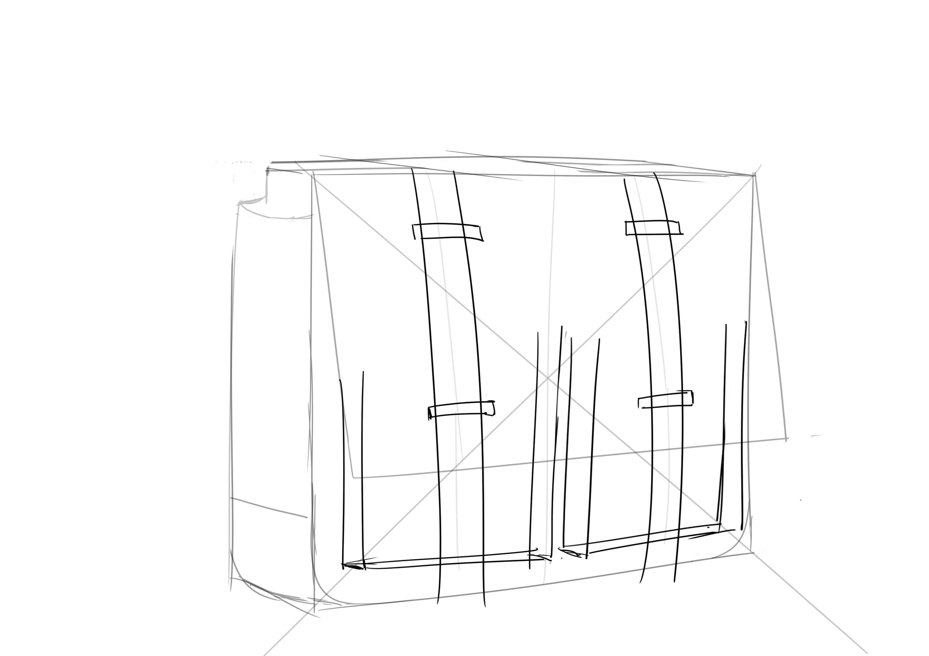 croquis des accroches horizontales du cartable