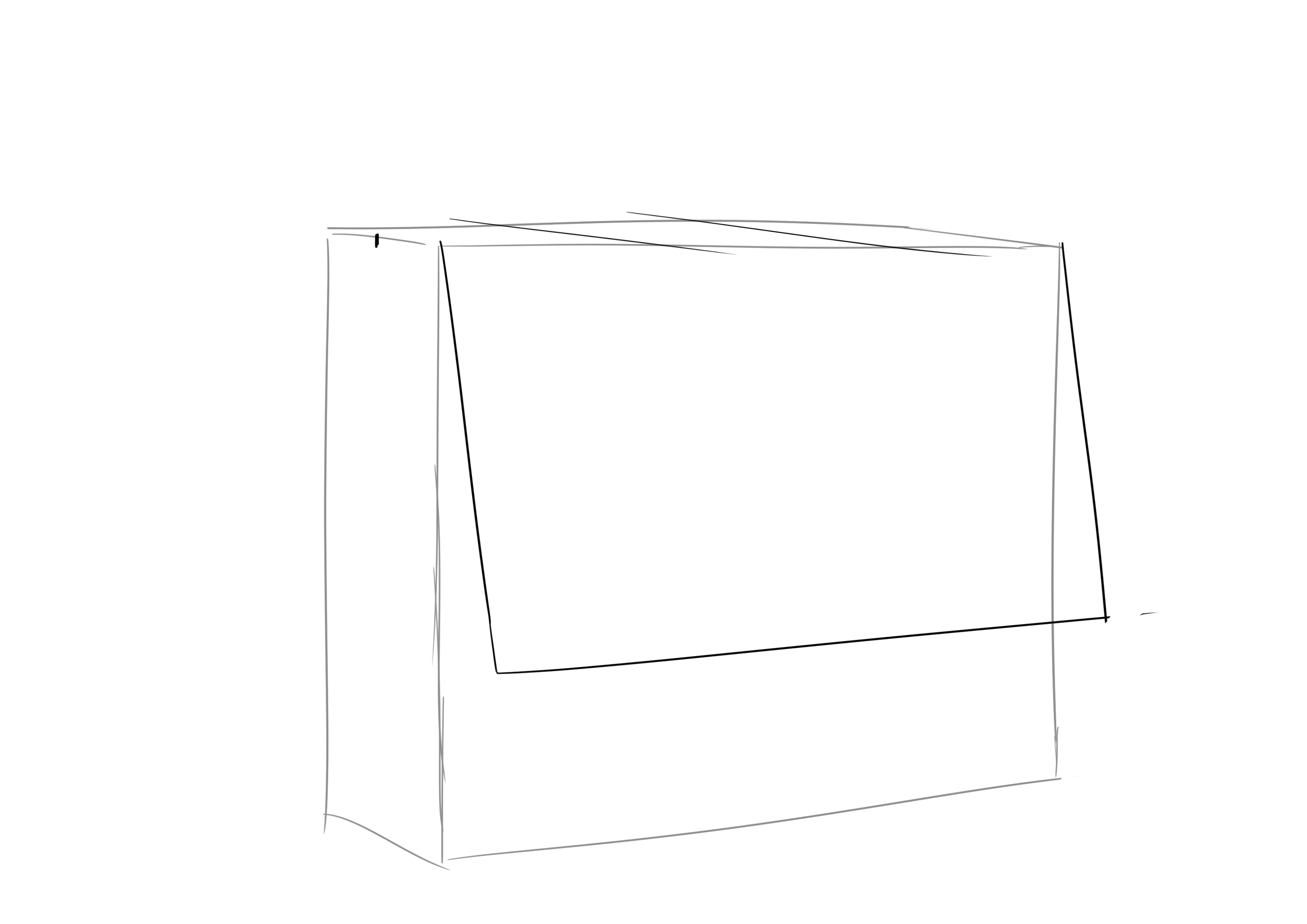 croquis d’une longue bande du cartable