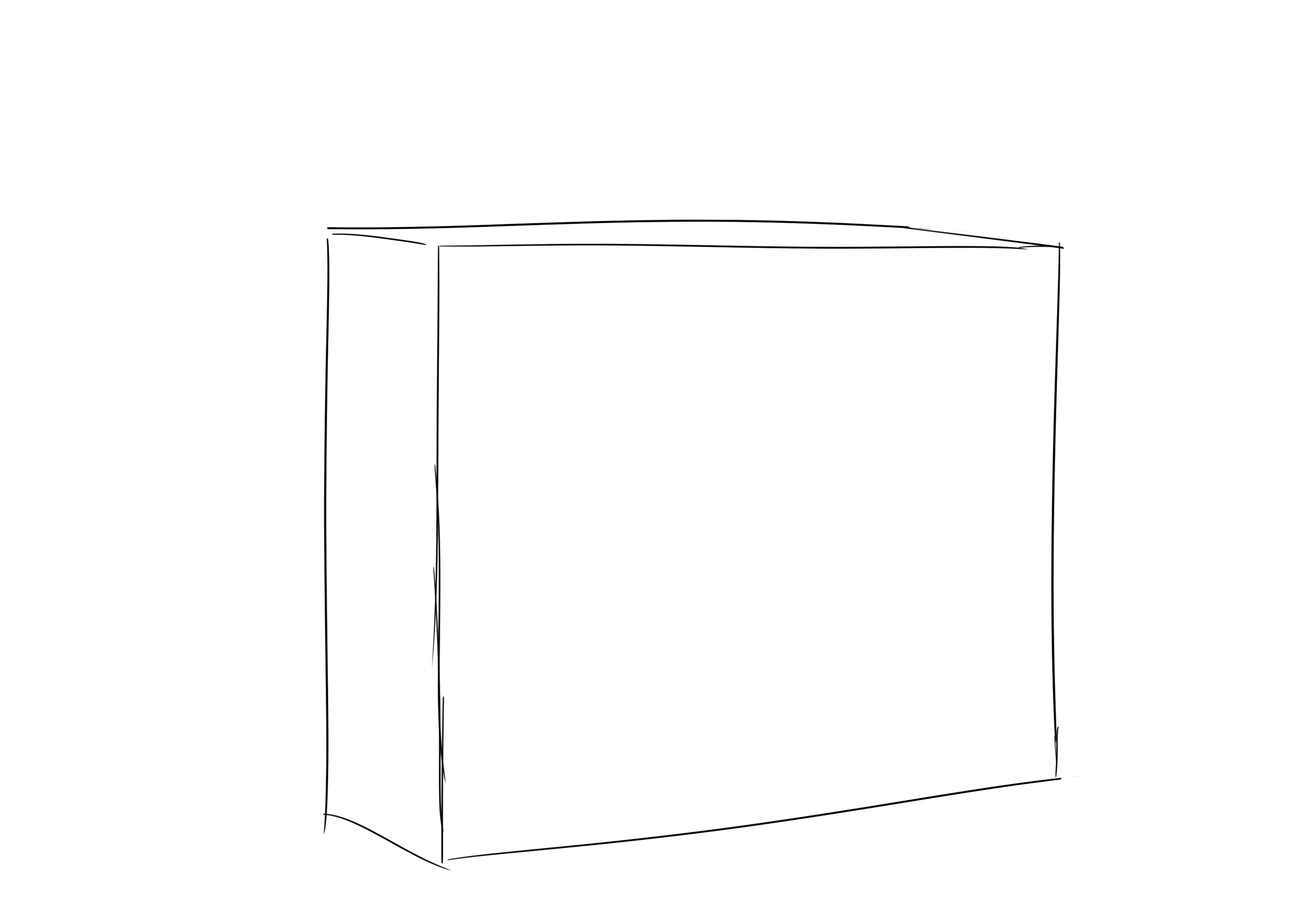 croquis d’un parallélépipède du cartable