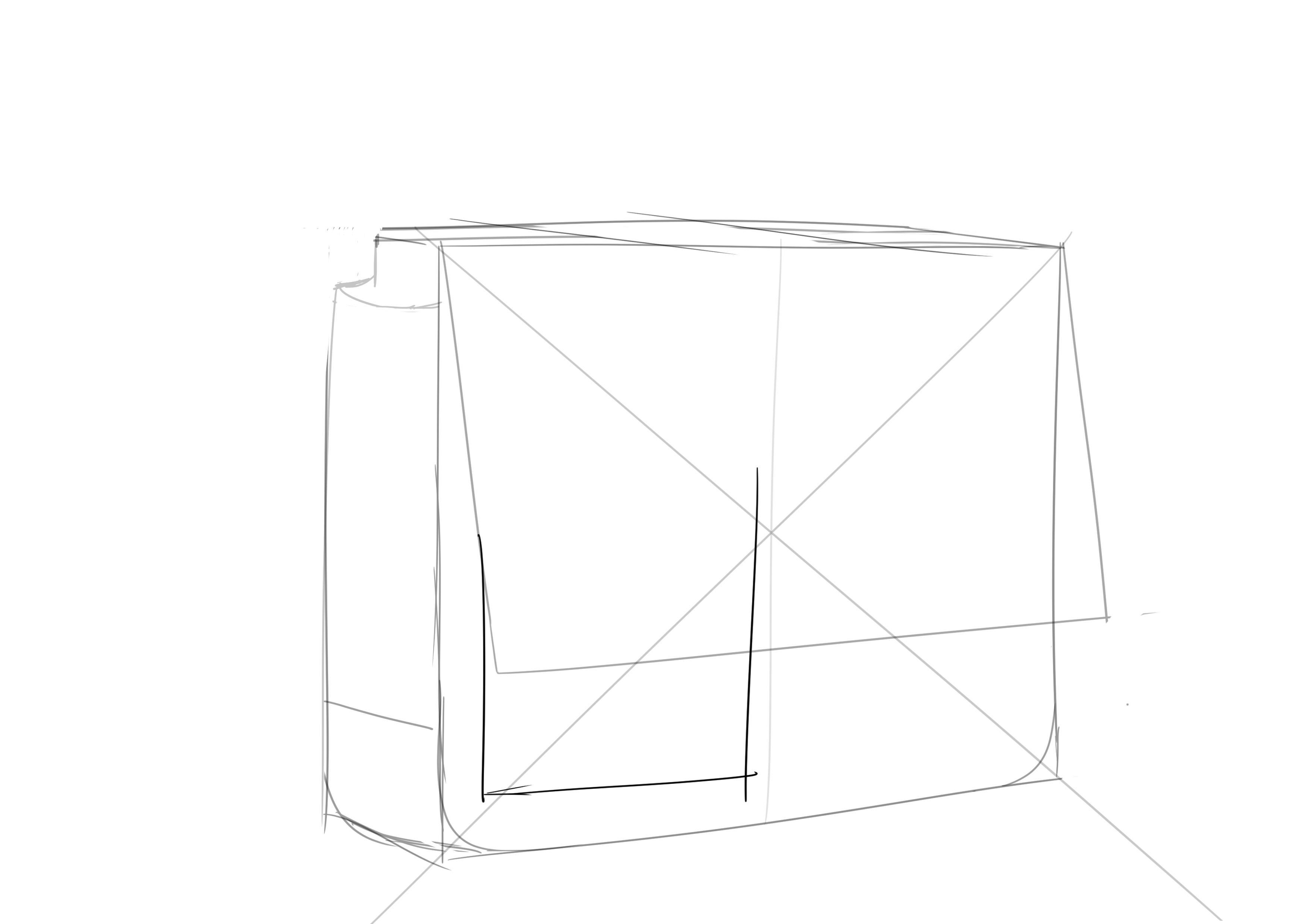 croquis de la première poche du cartable