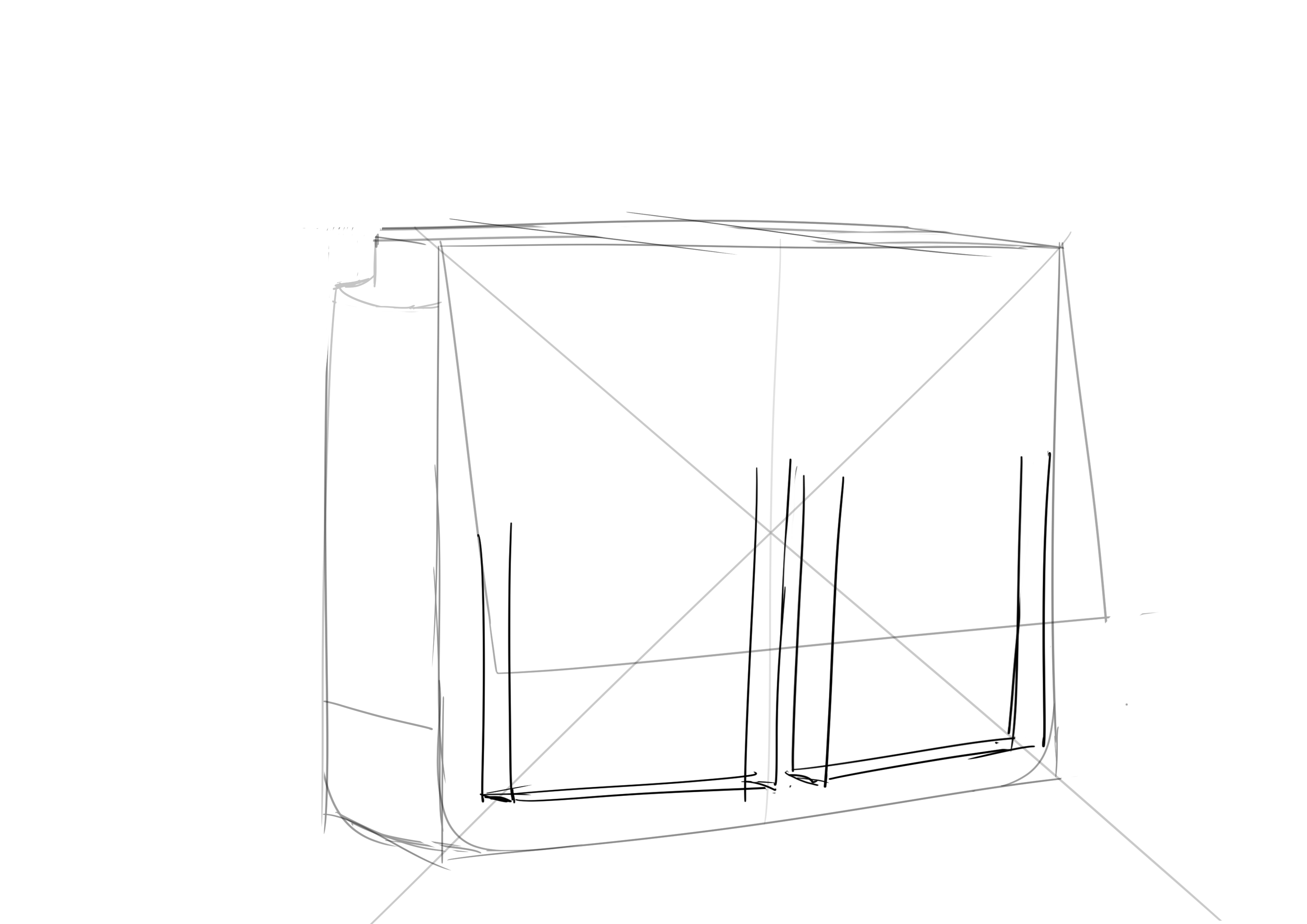 dessiner l’épaisseur des poches du cartable