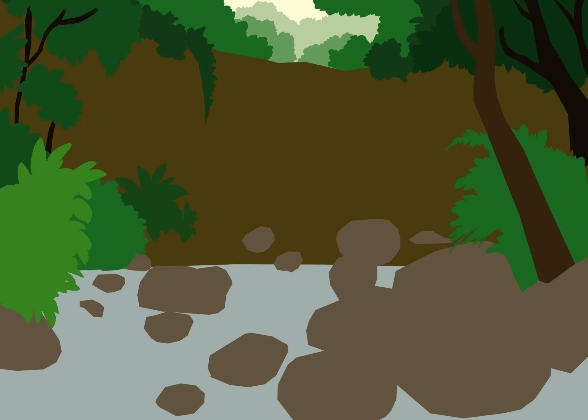 dessiner la végétation d’une cascade