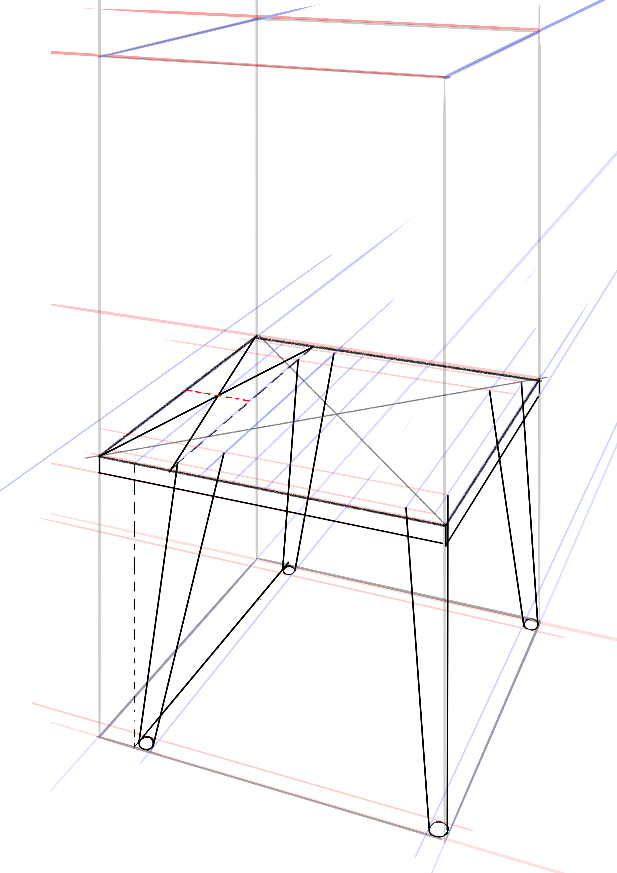 arrondir l’assise de la chaise sur le dessin 1