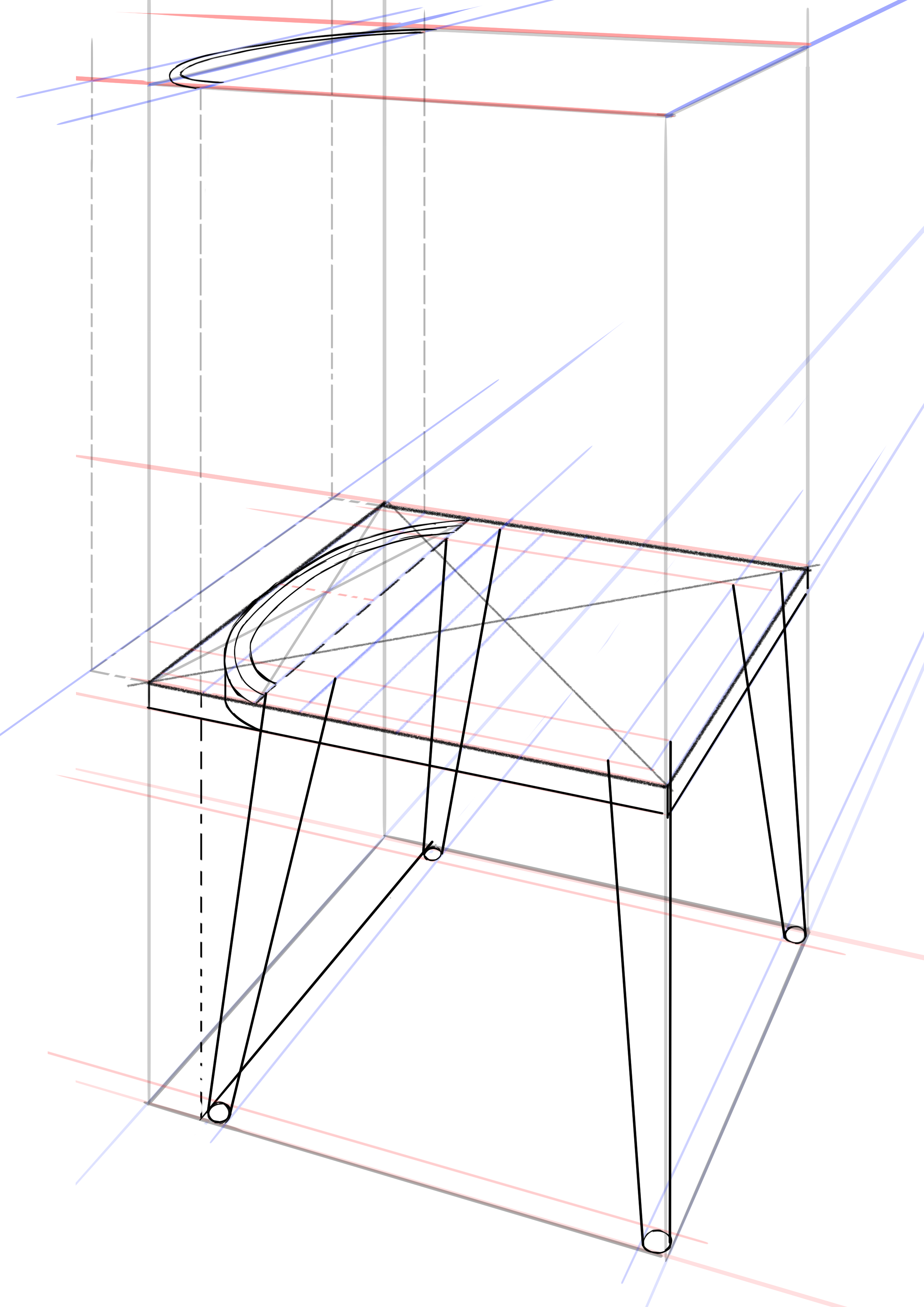 tracer l’épaisseur du dossier de la chaise