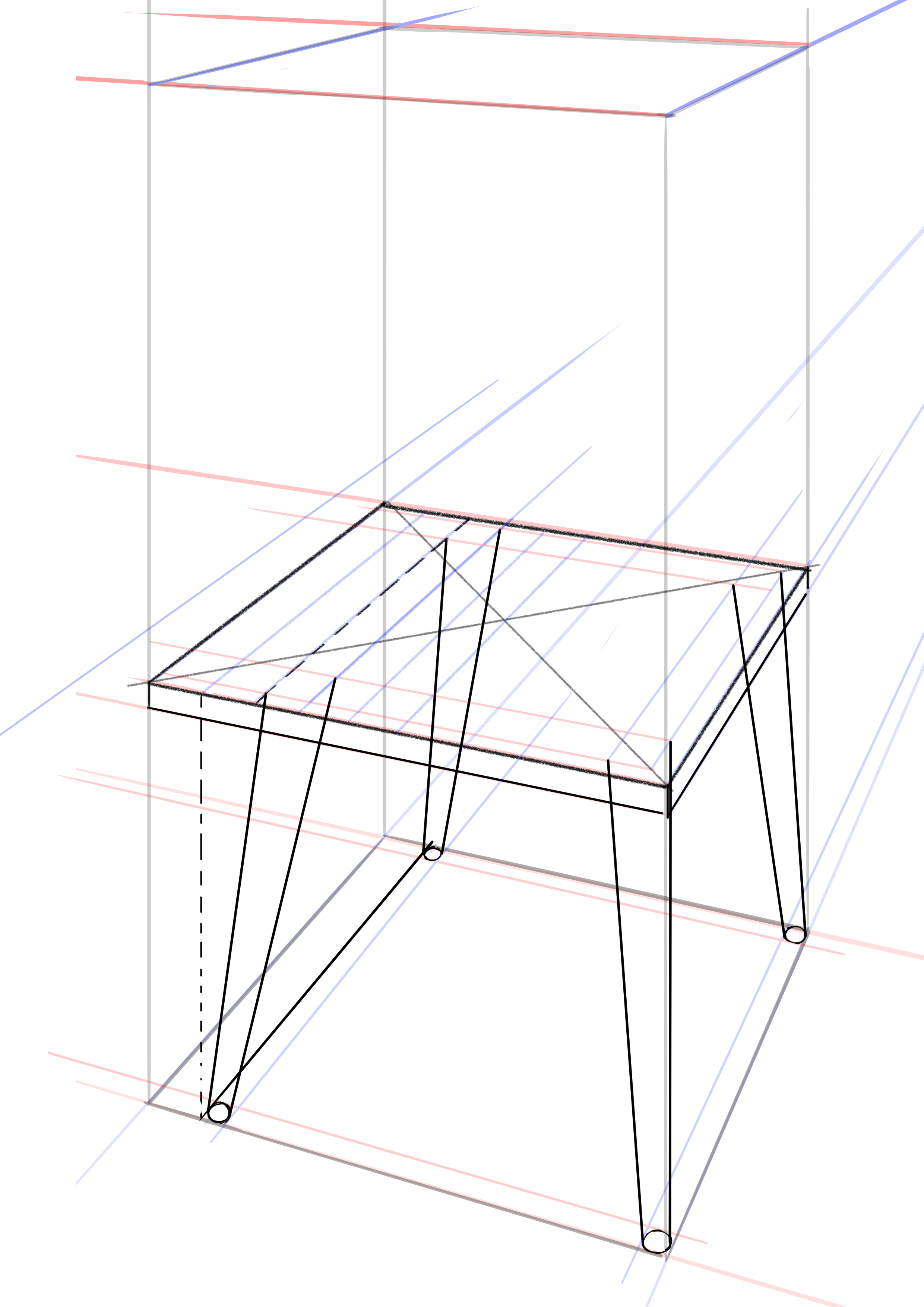 dessiner les pieds de la chaise