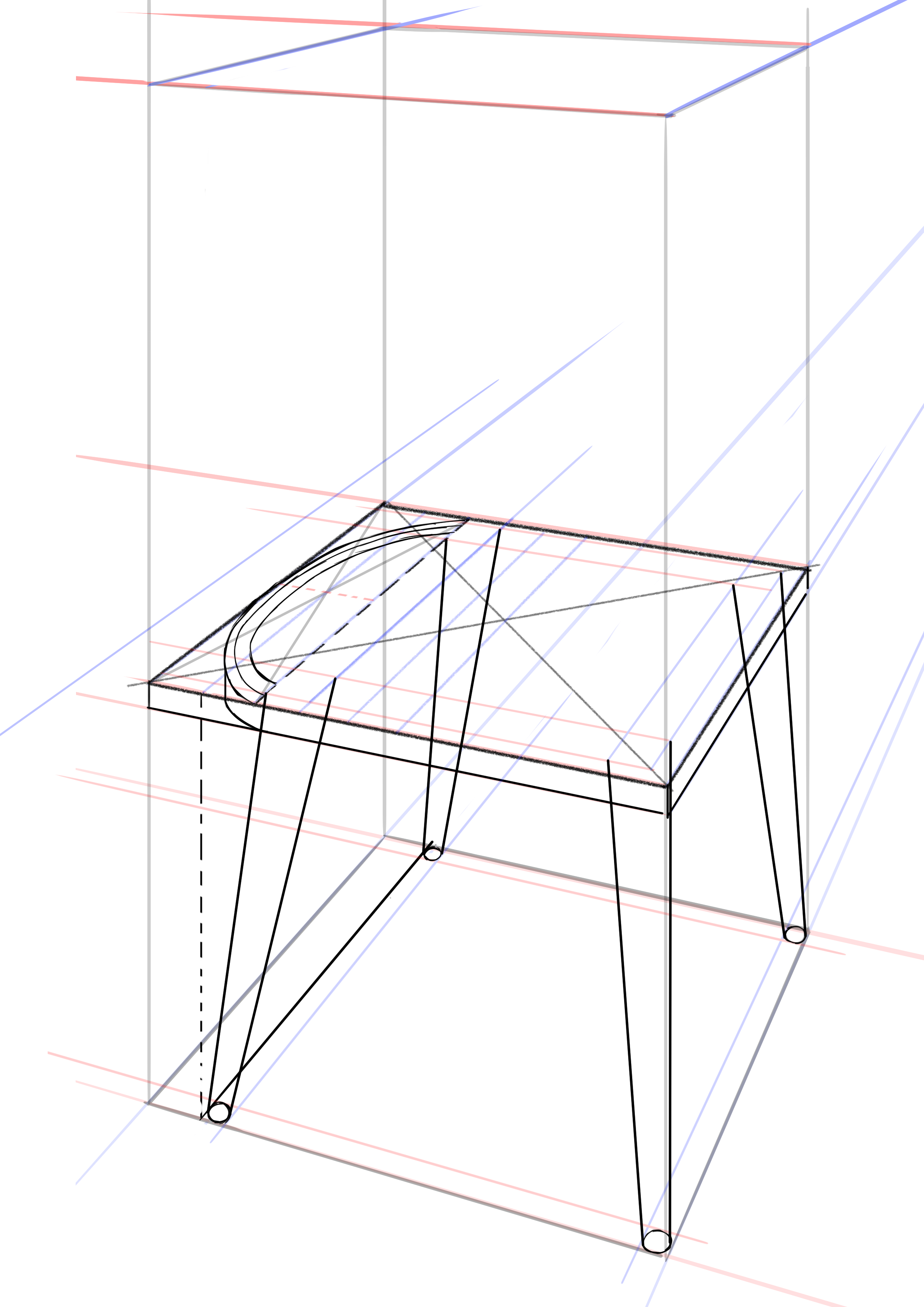 placer le dossier de la chaise sur le dessin