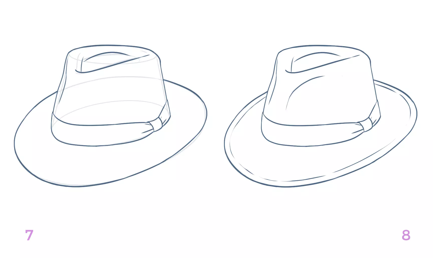 dessin des détails du fedora