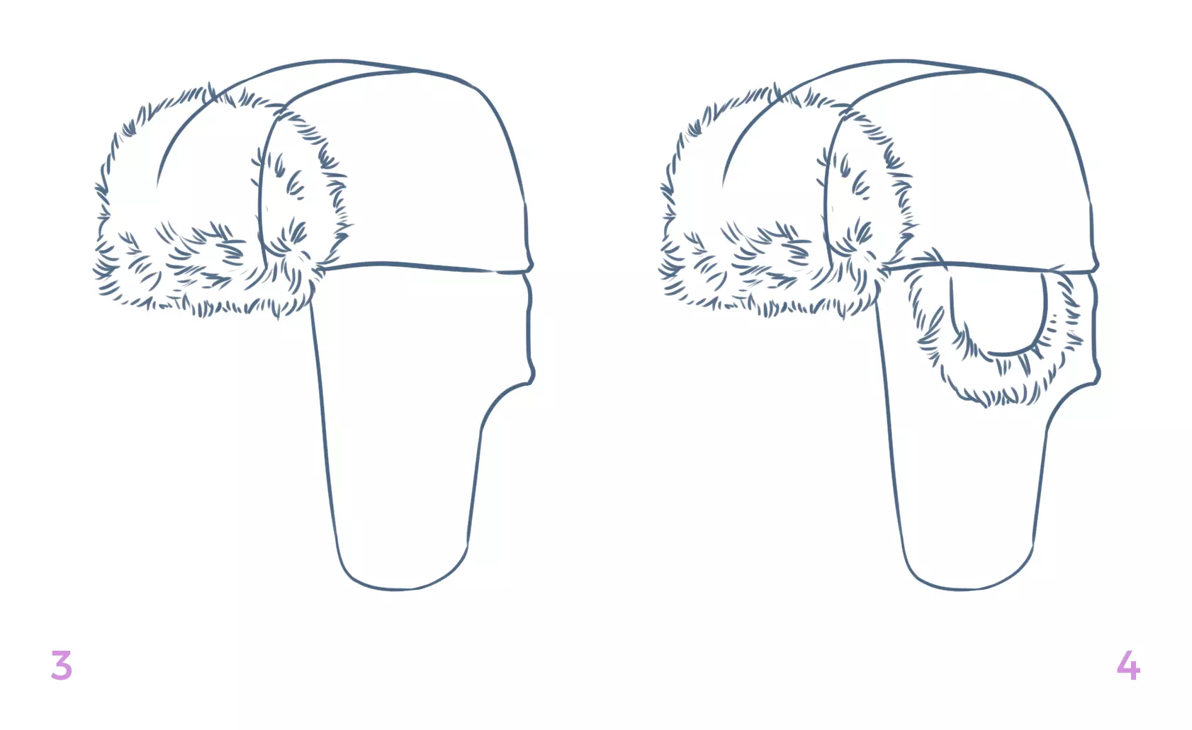 dessin de la fourrure d’une chapka