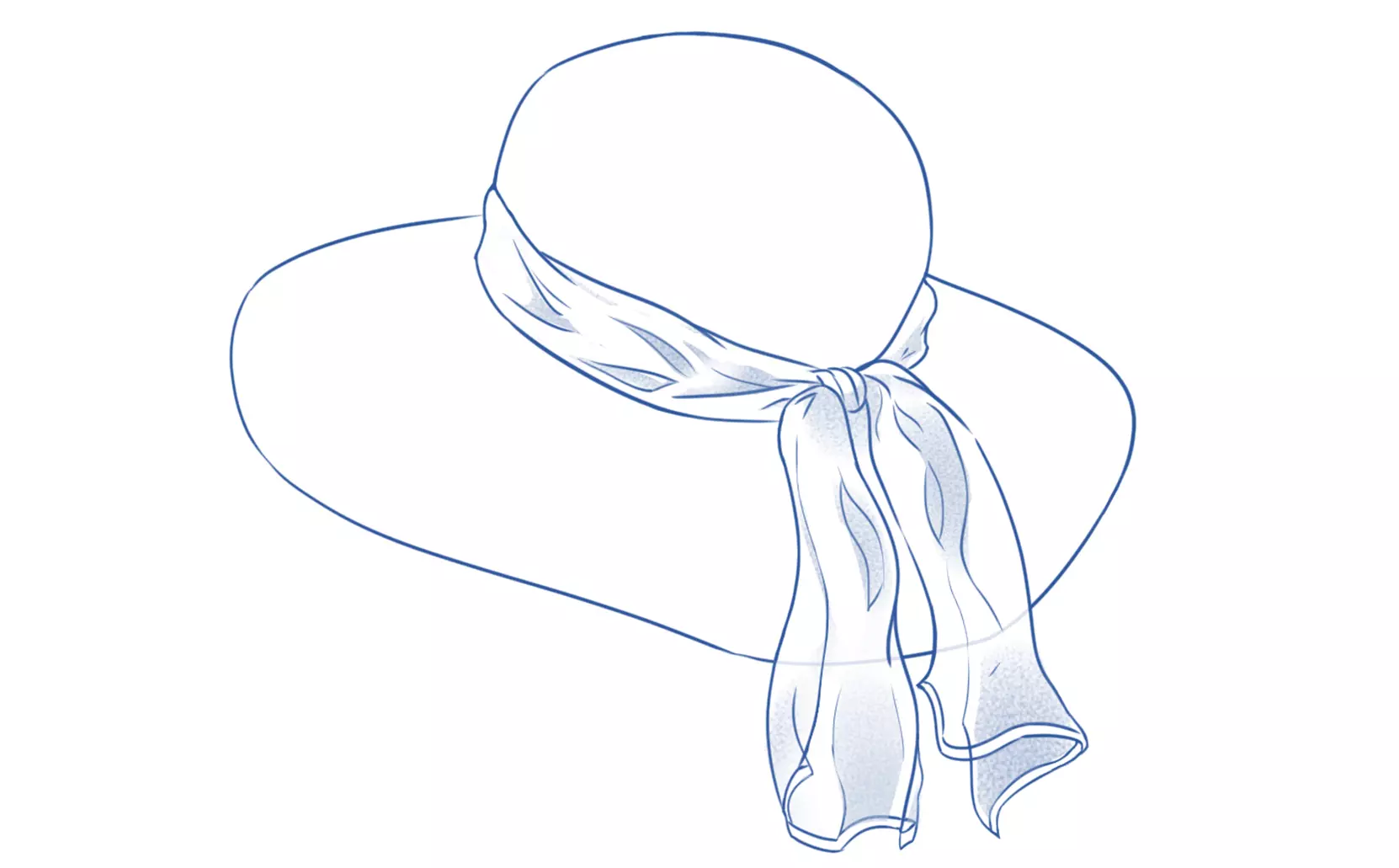 dessin des ombres du foulard d’une capeline