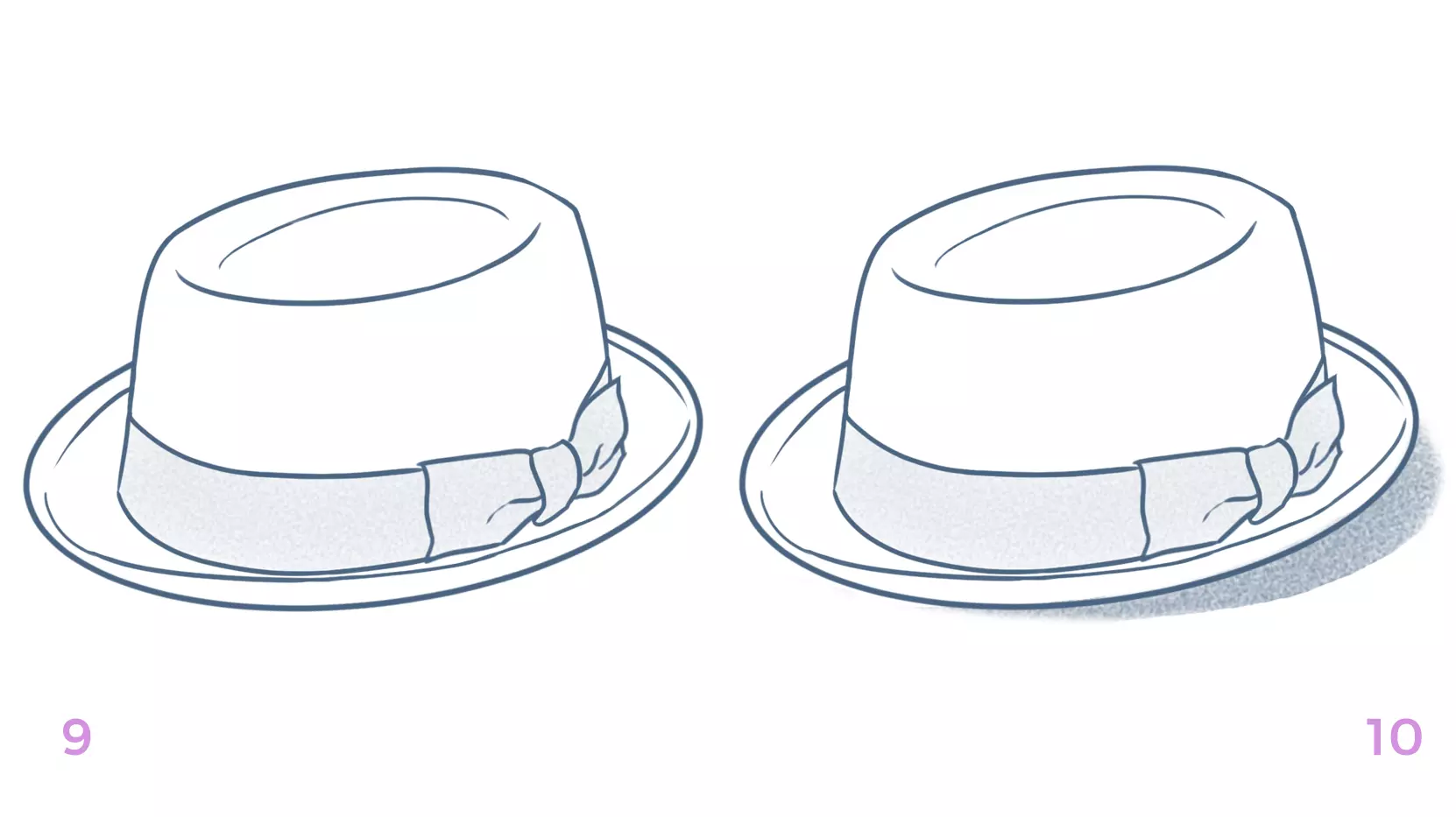 dessin des ombres du pork pie