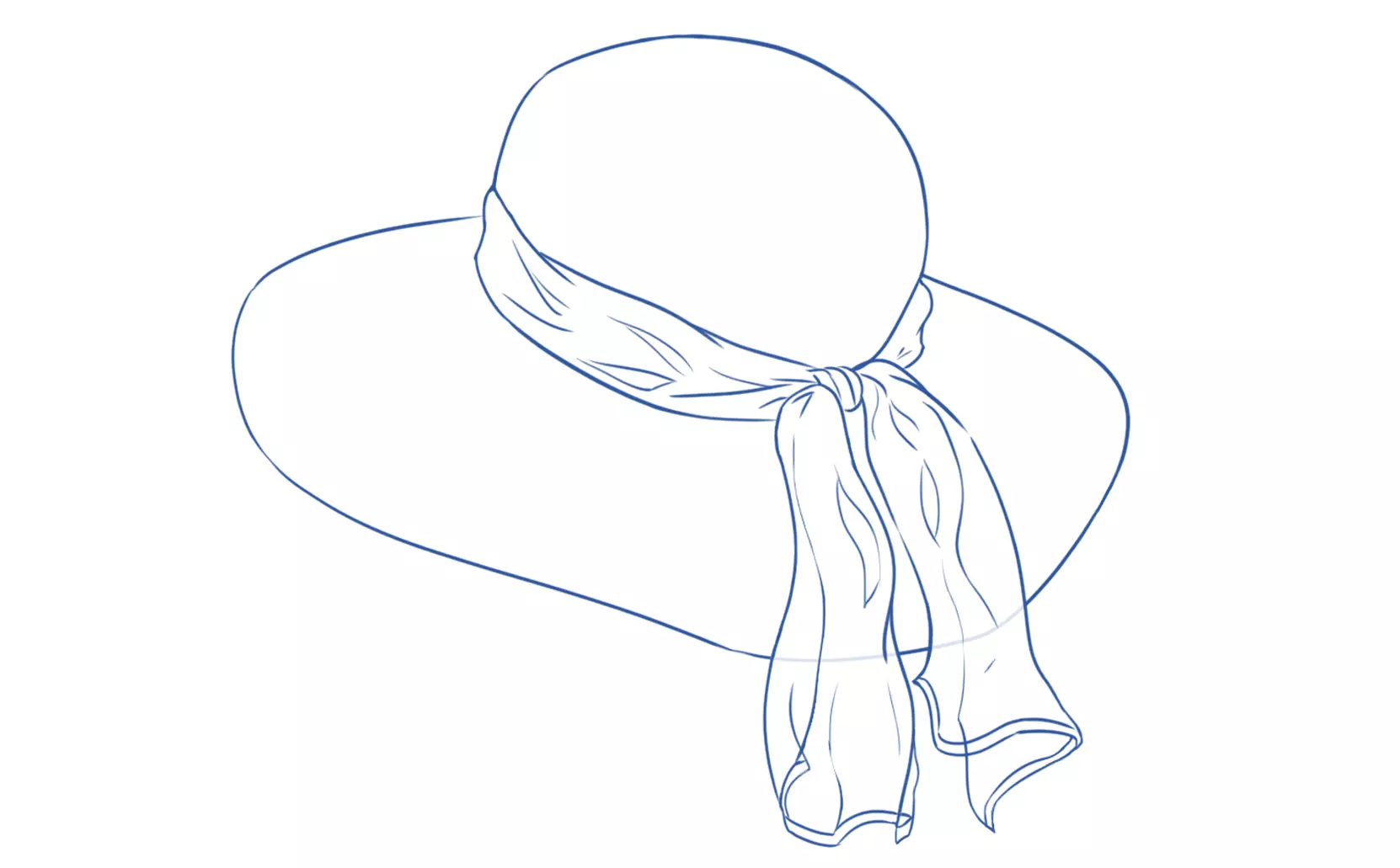 suite du dessin du foulard d’une capeline