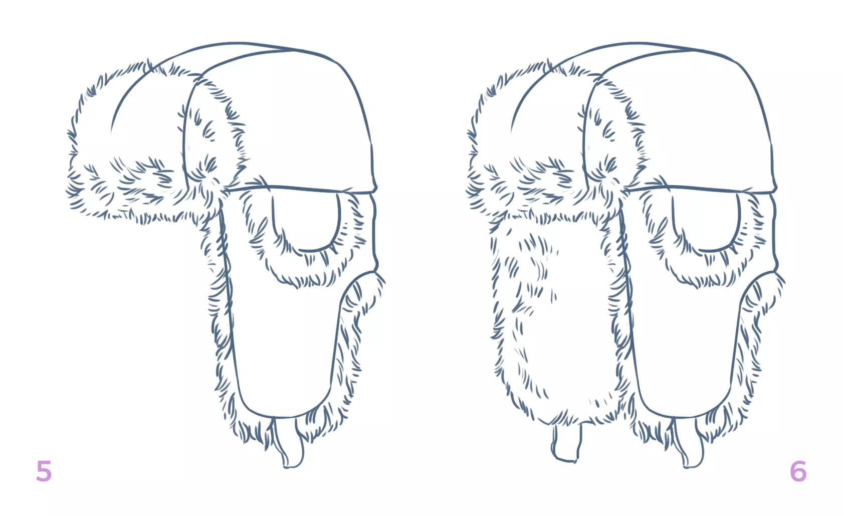 suite du dessin de la fourrure d’une chapka