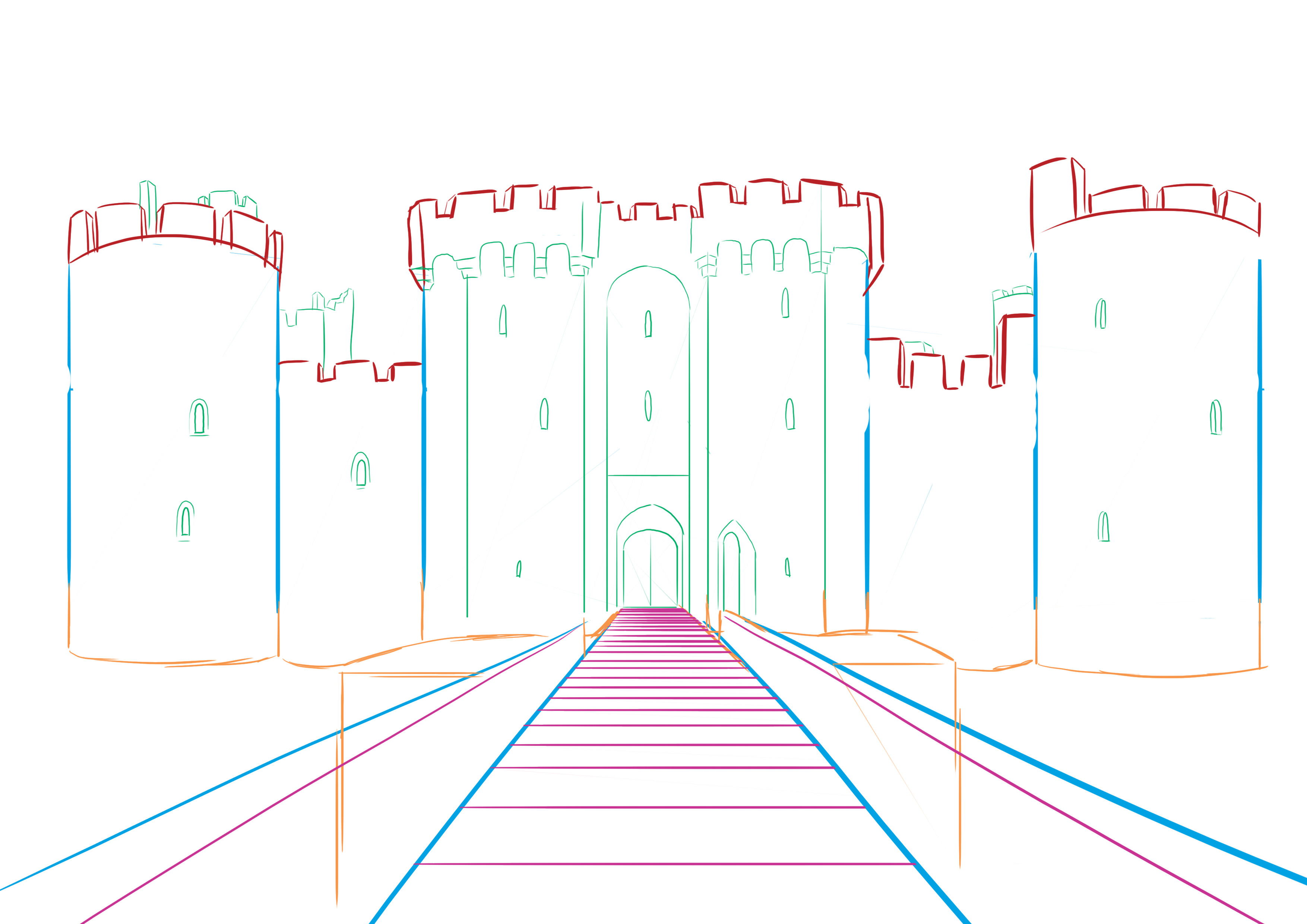 croquis des lattes en bois pour la profondeur du pont