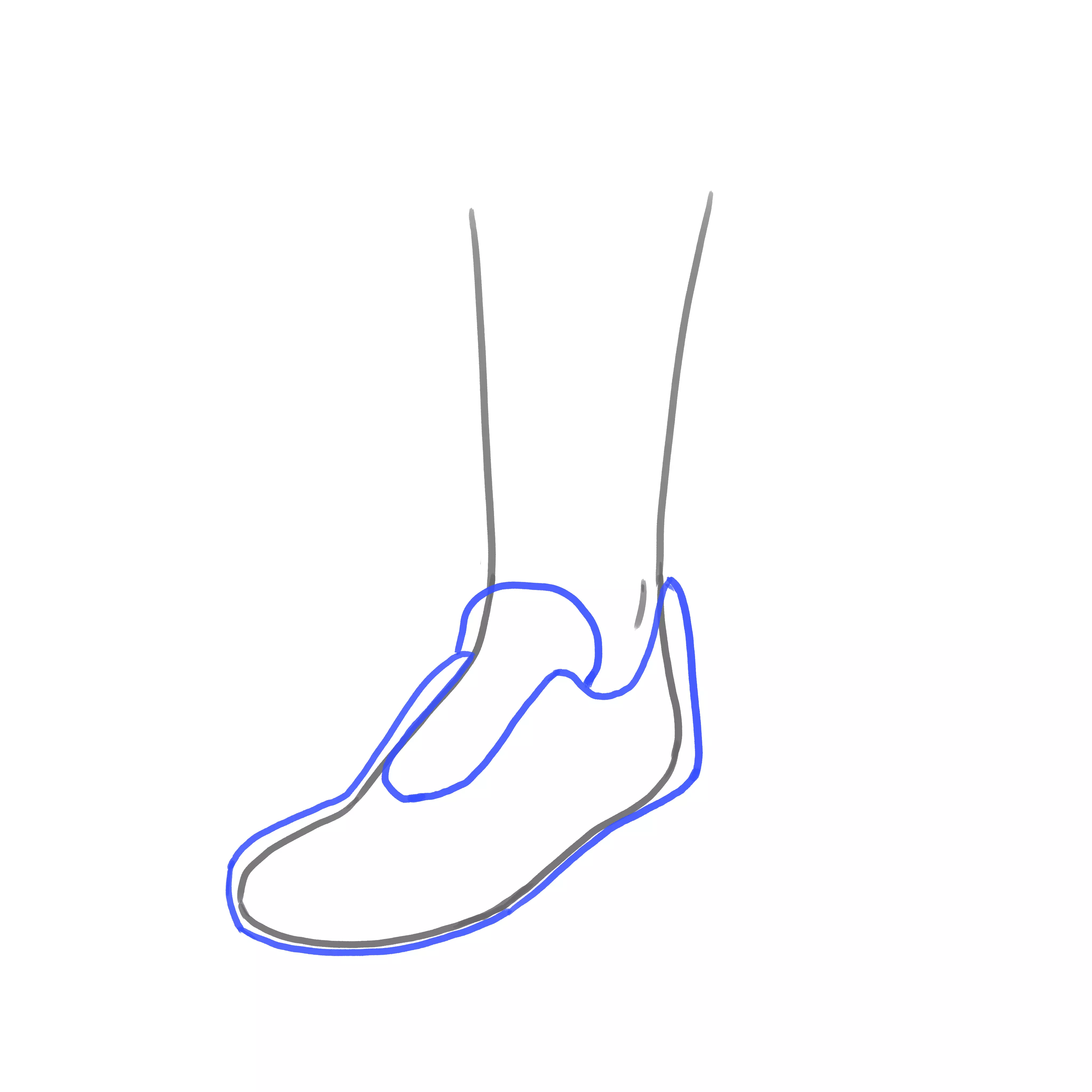 dessin de la forme d’une basket