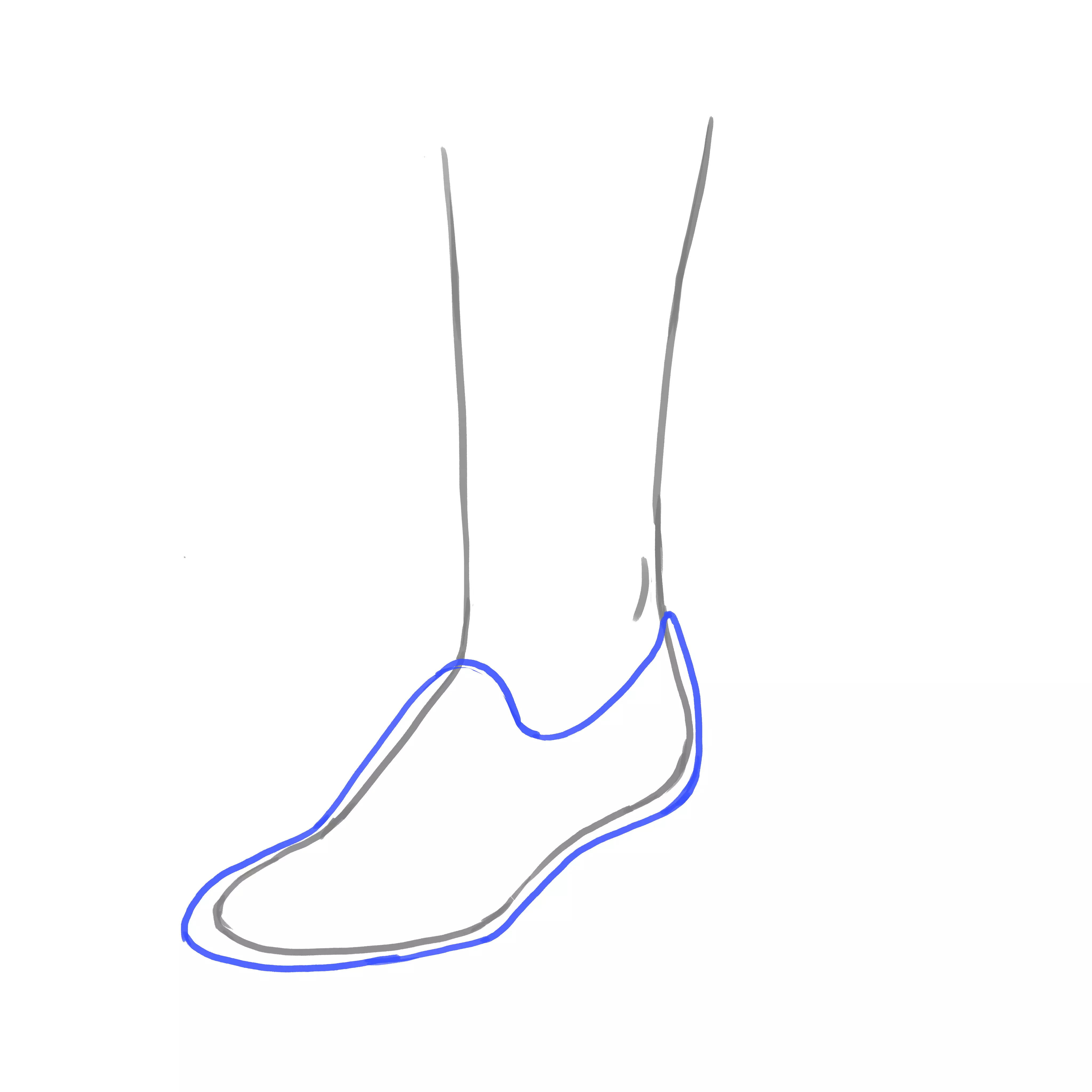 dessin de la forme de la chaussure