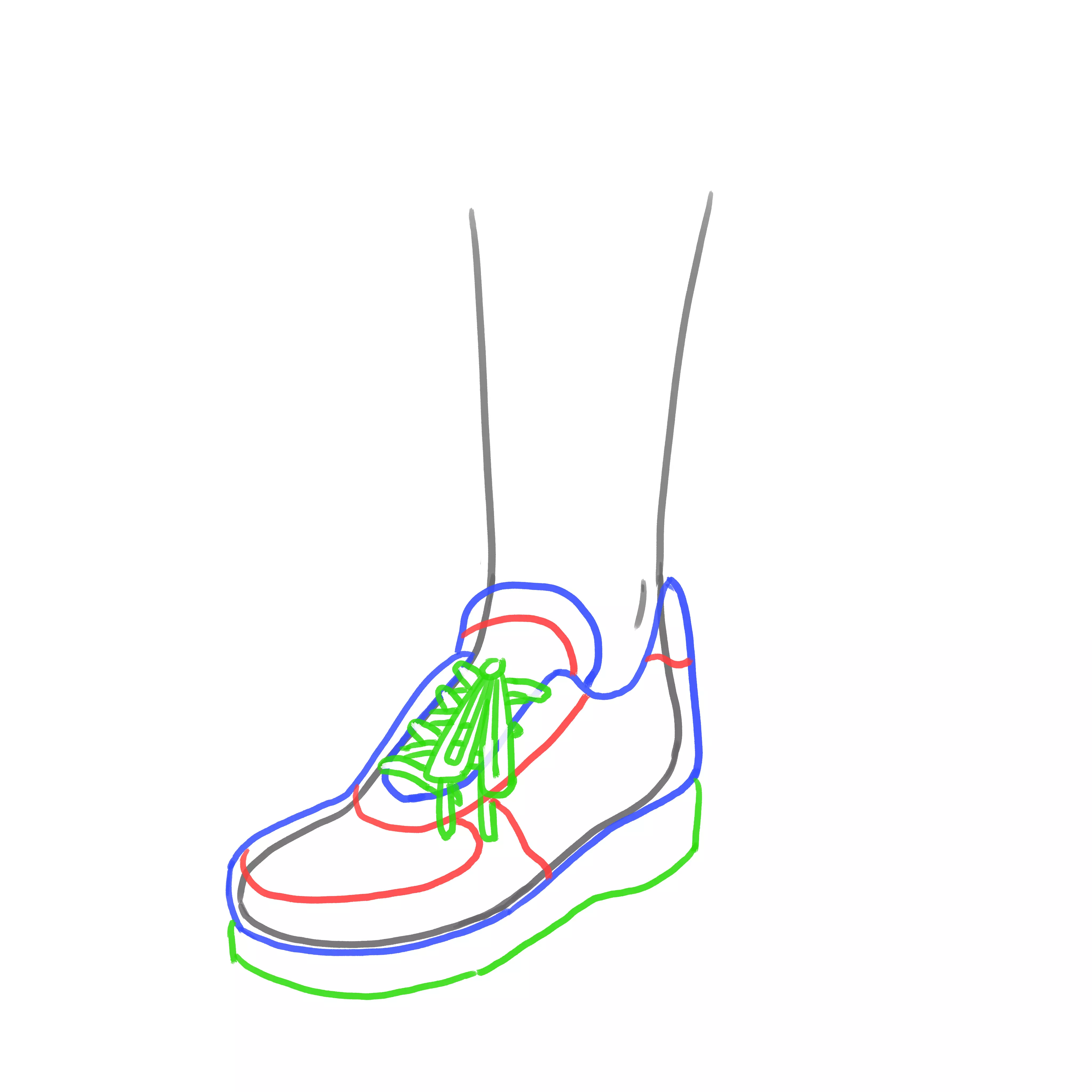 dessin des lacets d’une basket