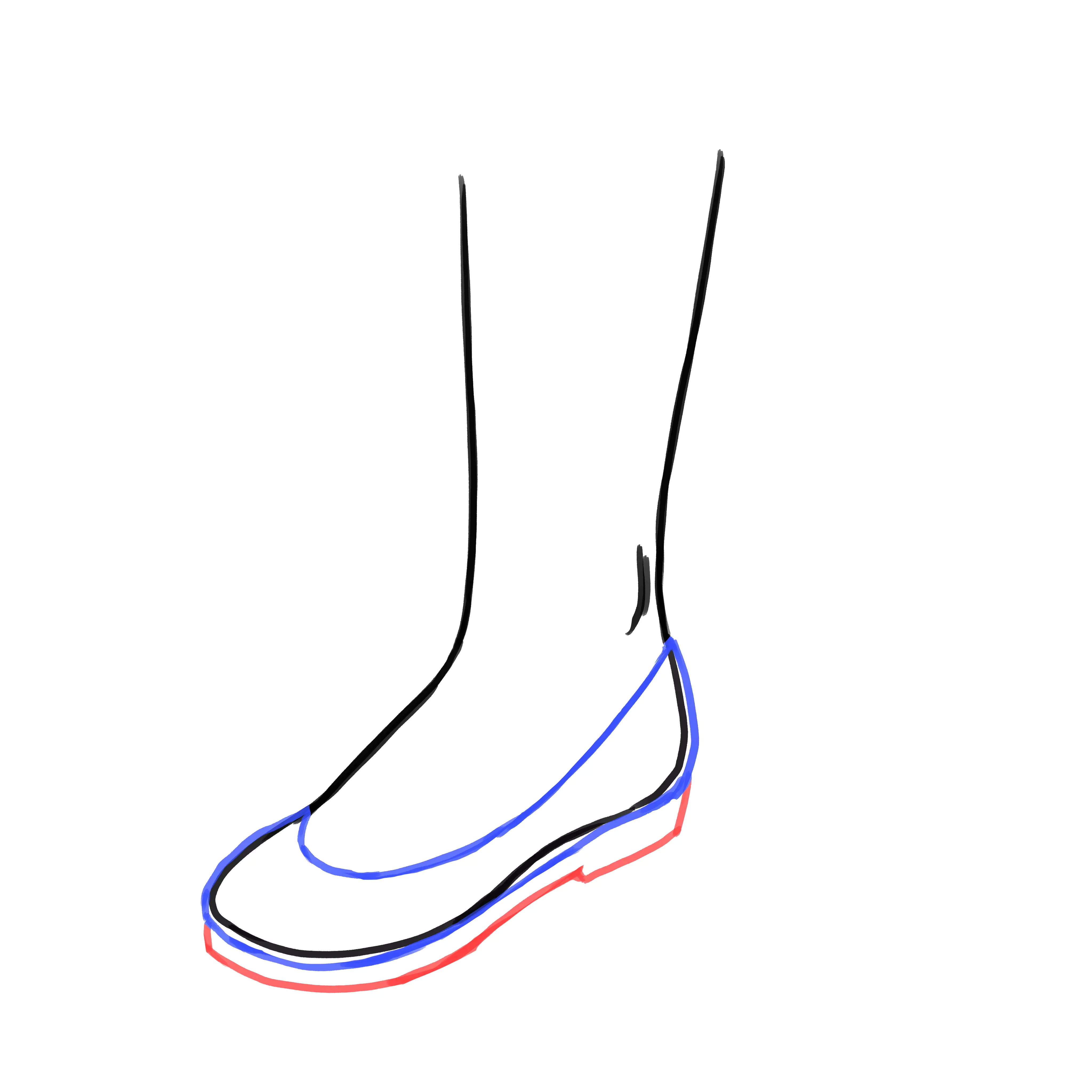 dessin de la semelle d’une ballerine