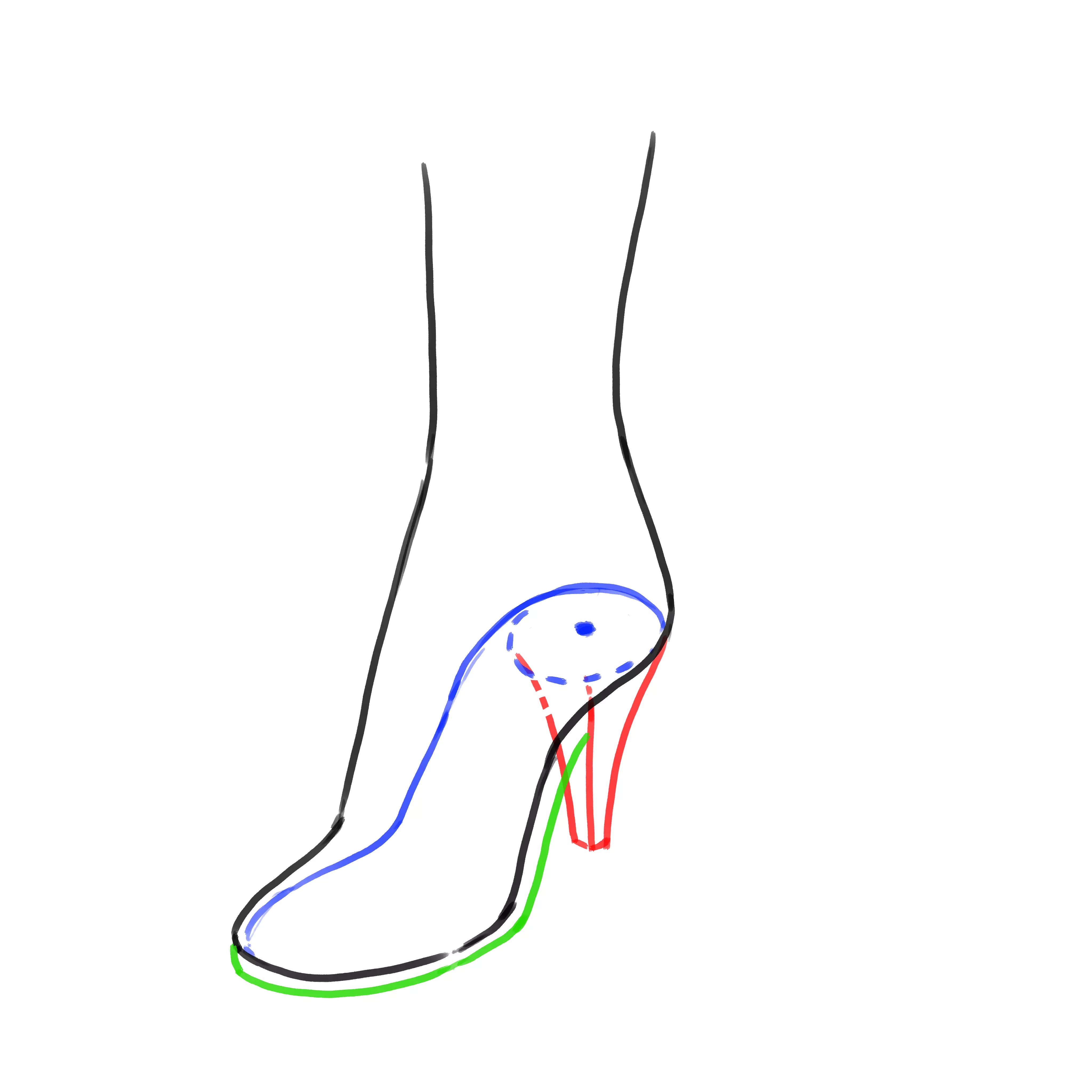 dessin de la semelle des escarpins