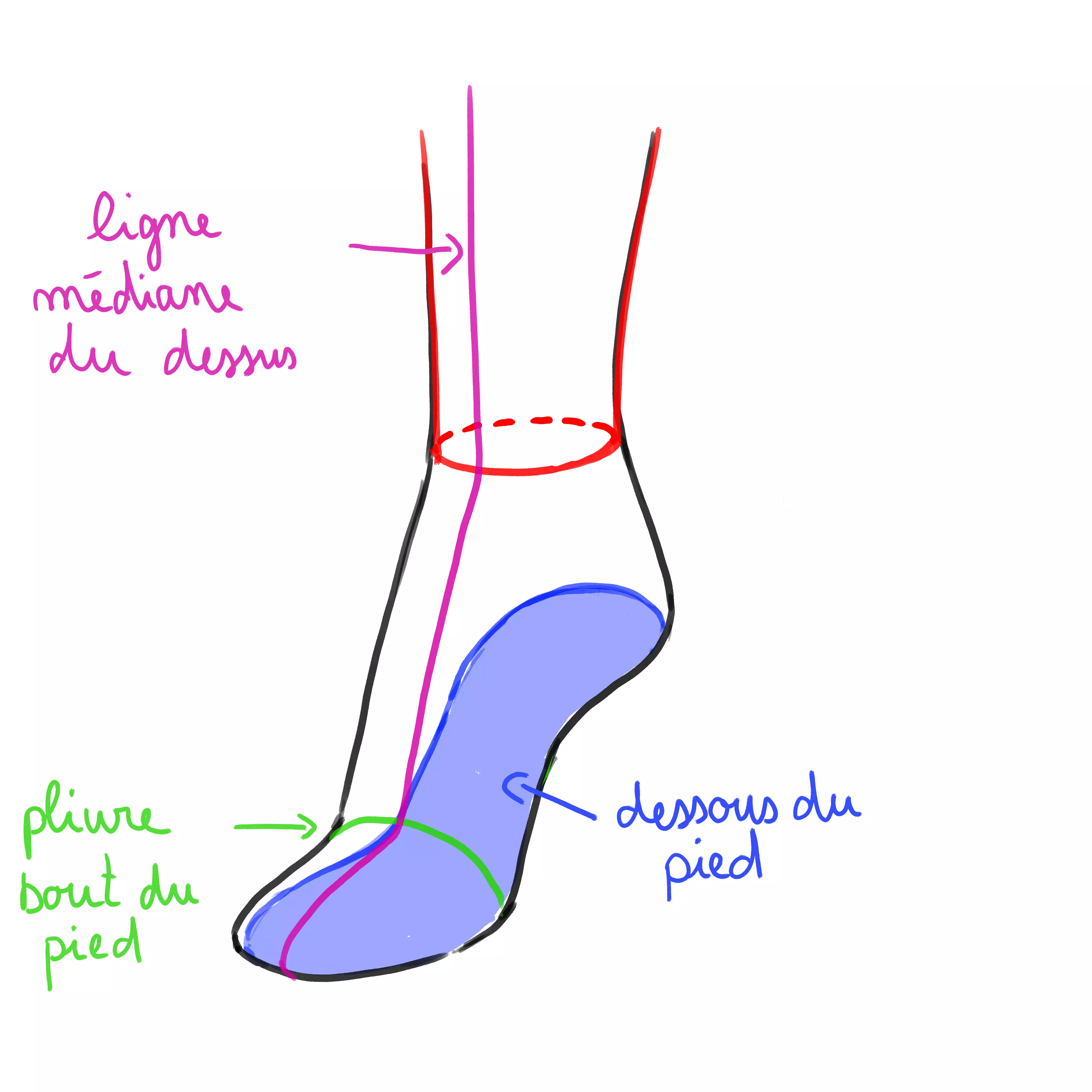 schéma pour les chaussures à talon