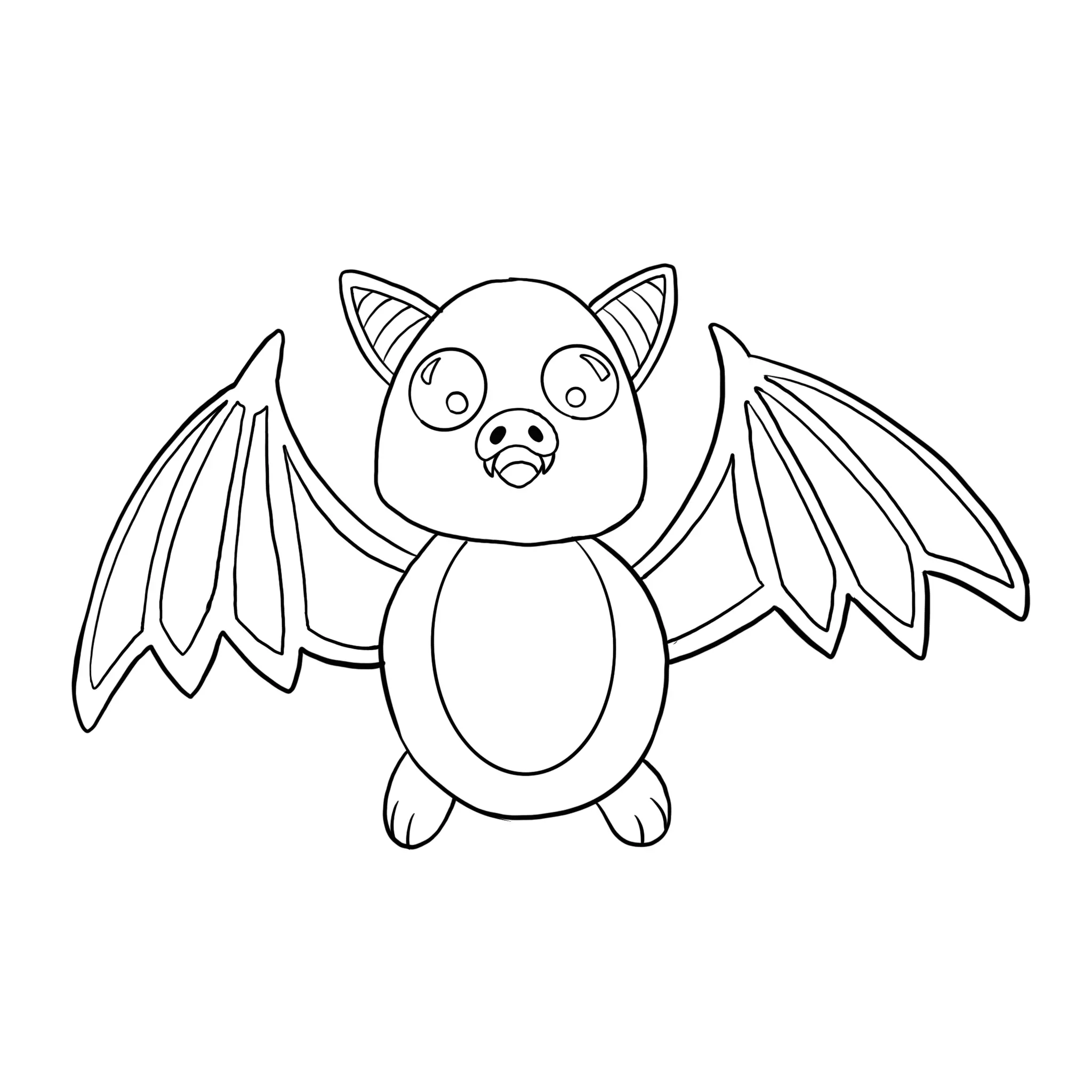 dessin de la bouche d’une chauve-souris kawaii