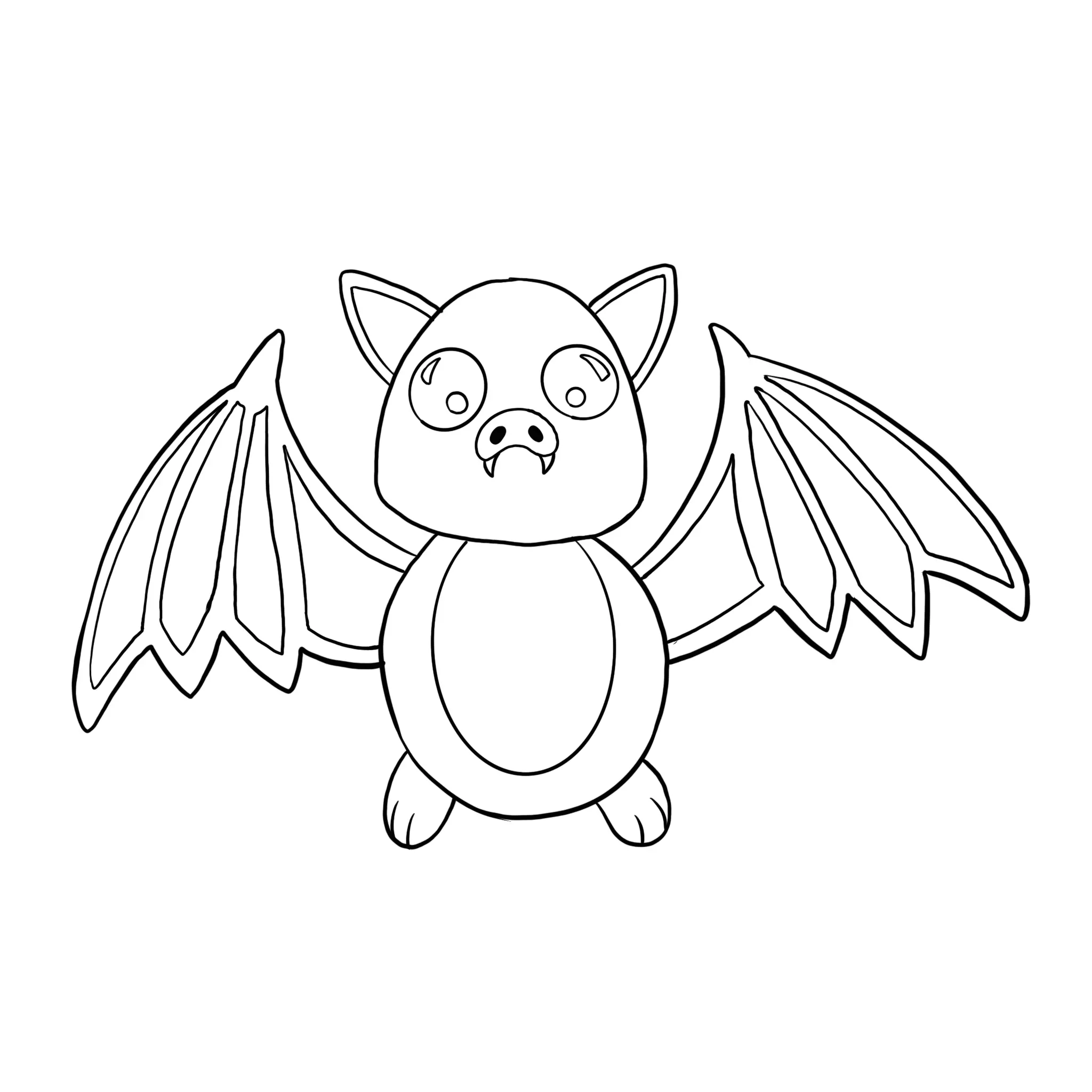 dessin des crocs d’une chauve-souris kawaii