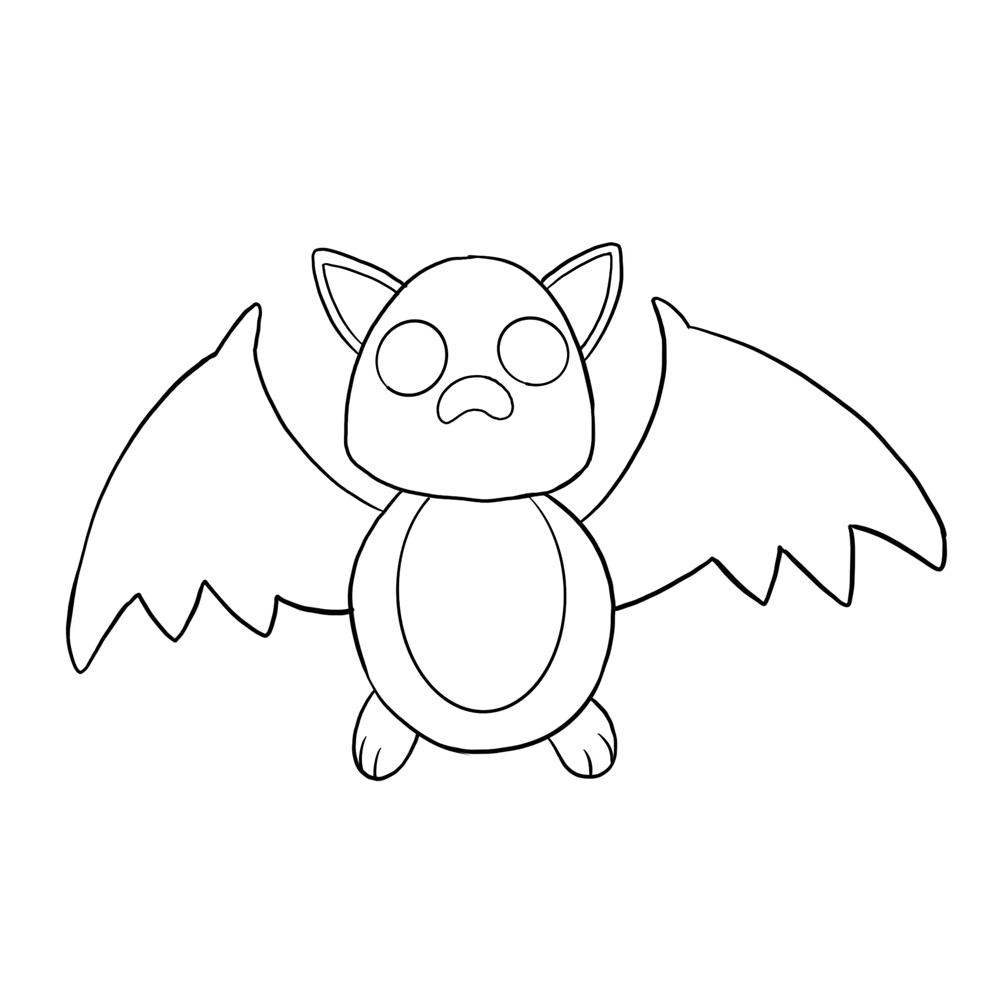 dessin du nez d’une chauve-souris kawaii