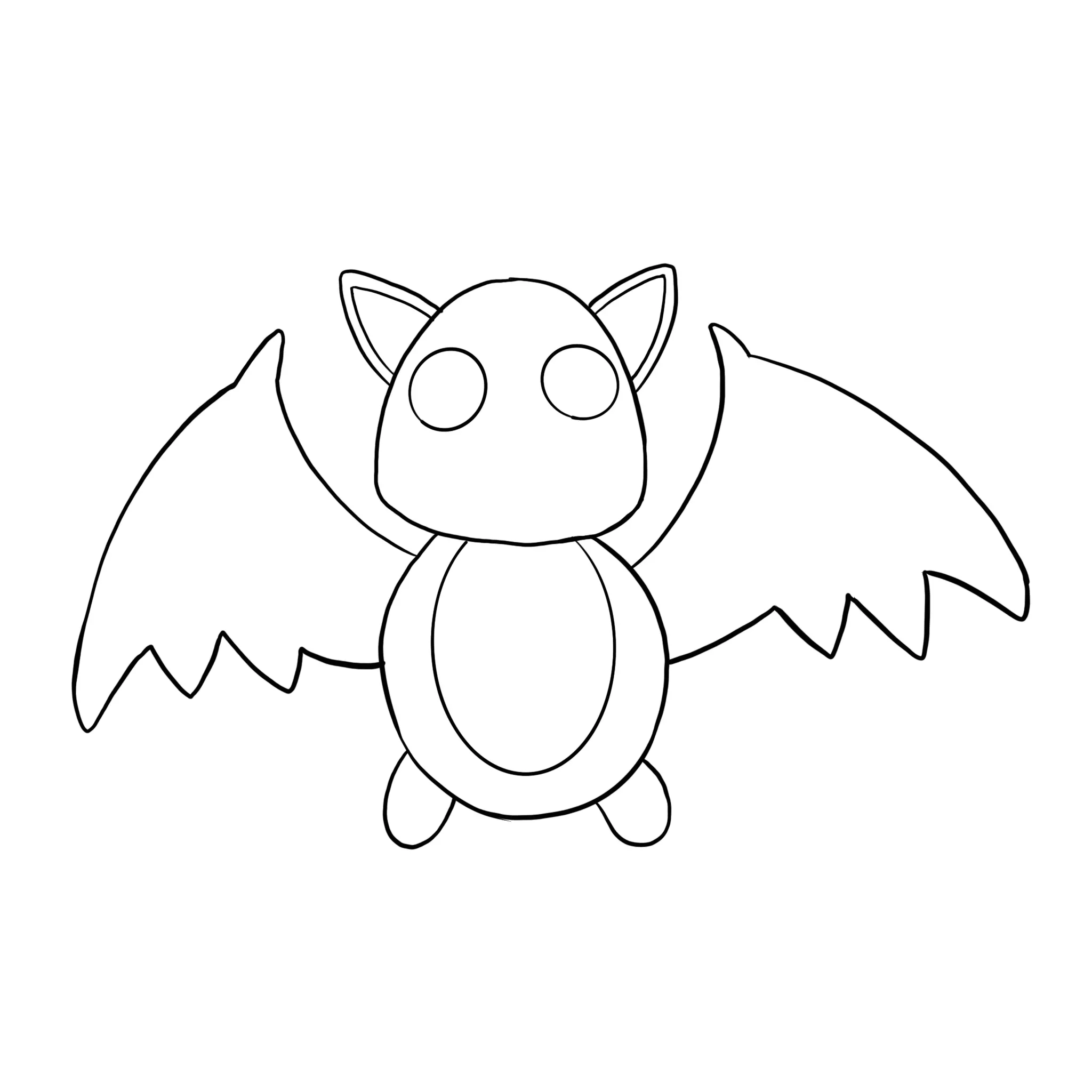 dessin des yeux d’une chauve-souris kawaii