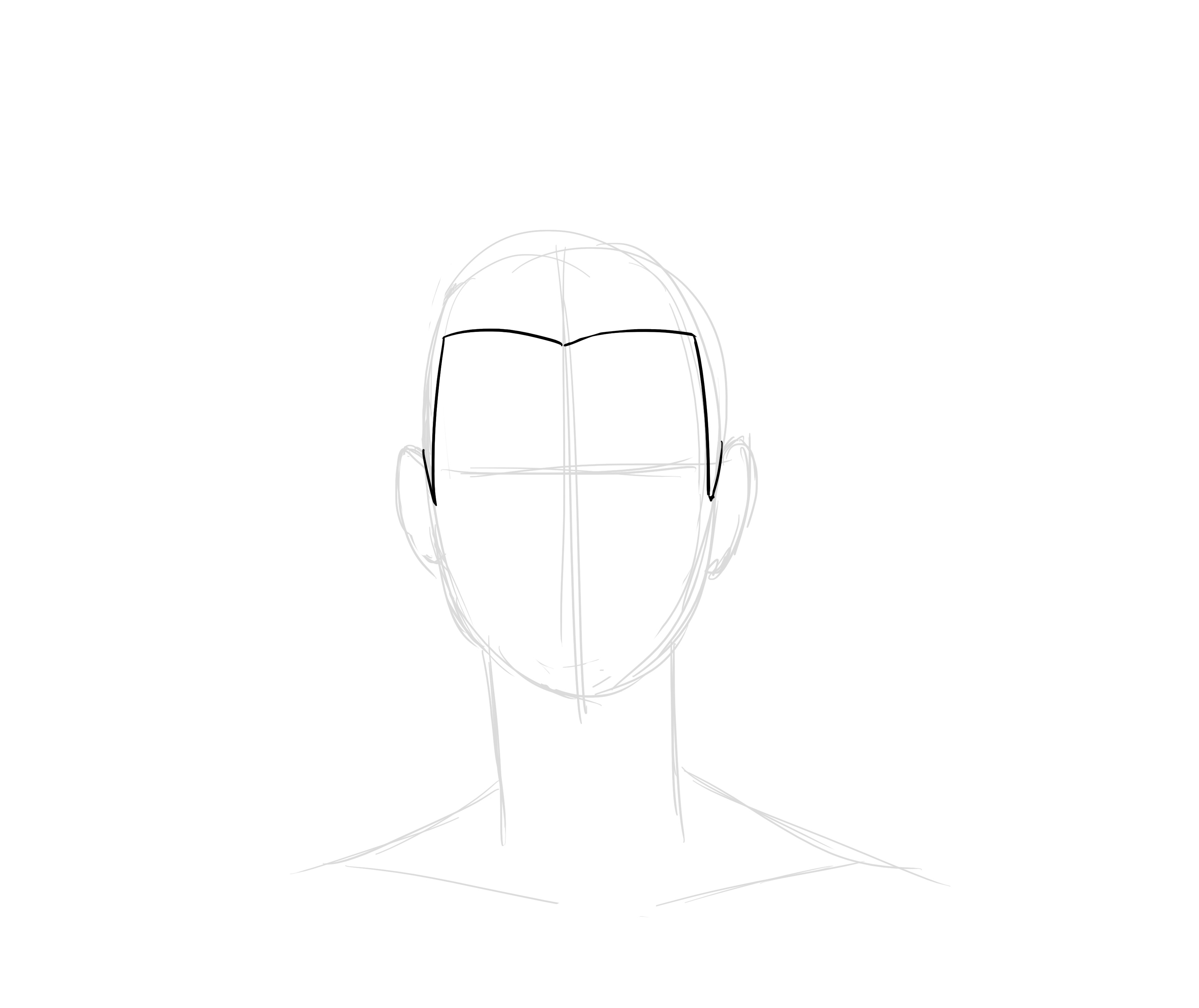 dessiner l’implantation des cheveux courts et bouclés