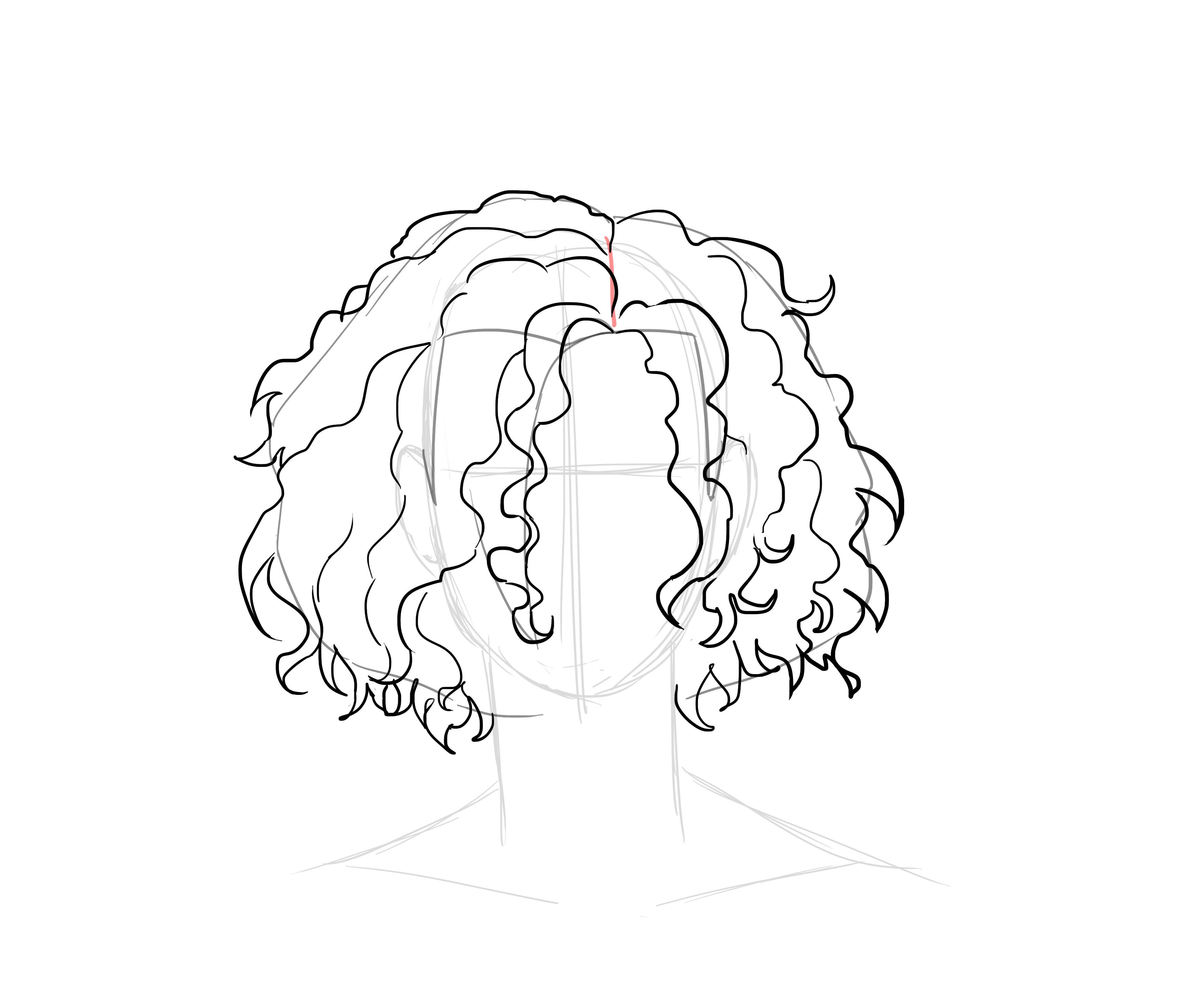 dessiner les mèches des cheveux courts et bouclés 2