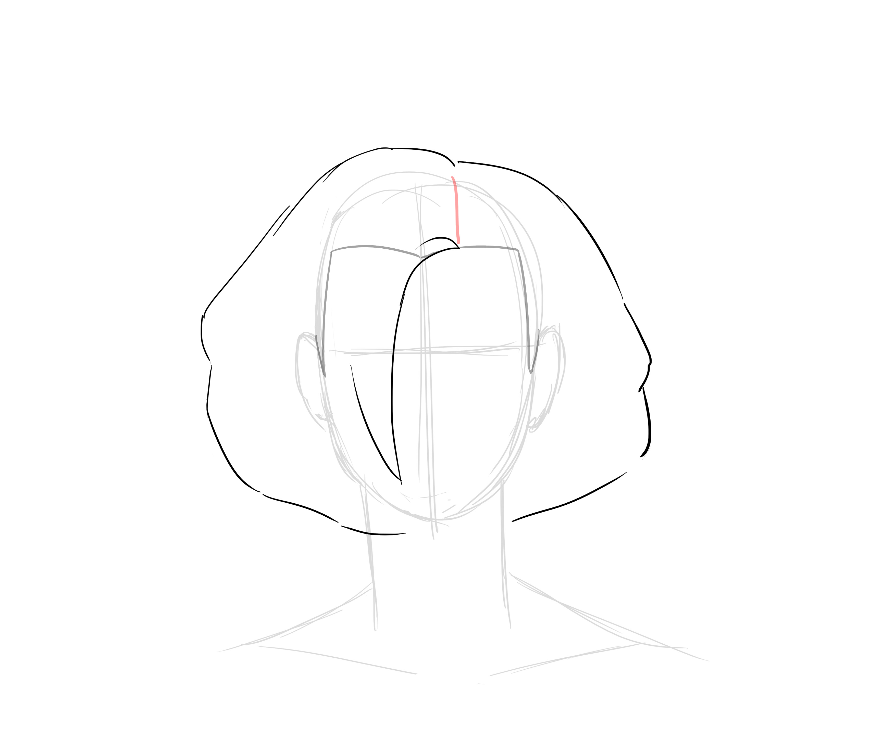 dessiner les mèches des cheveux courts et bouclés