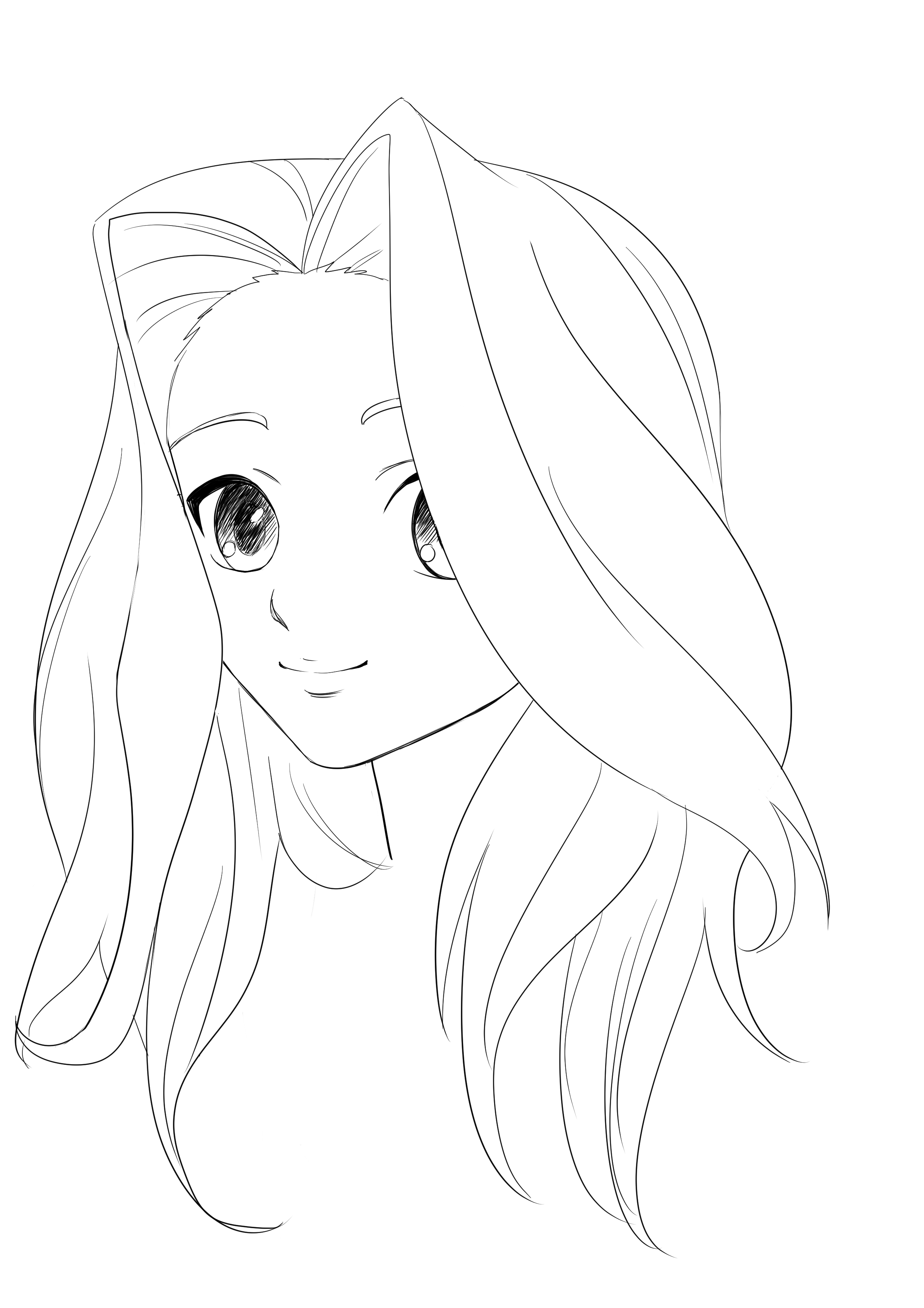 dessiner des cheveux de fille manga longs et ondulés