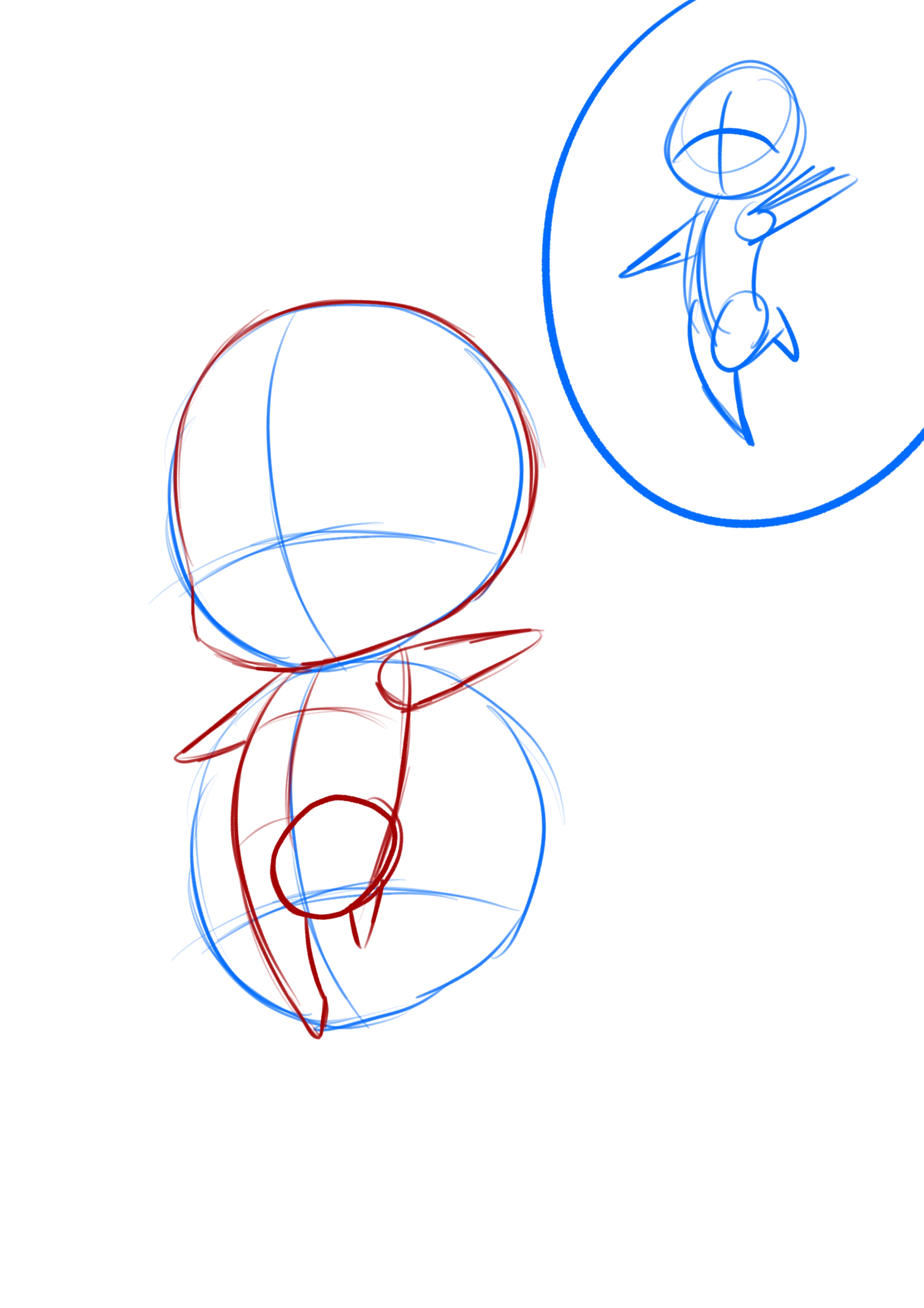 croquis du mouvement du corps du dessin chibi 4