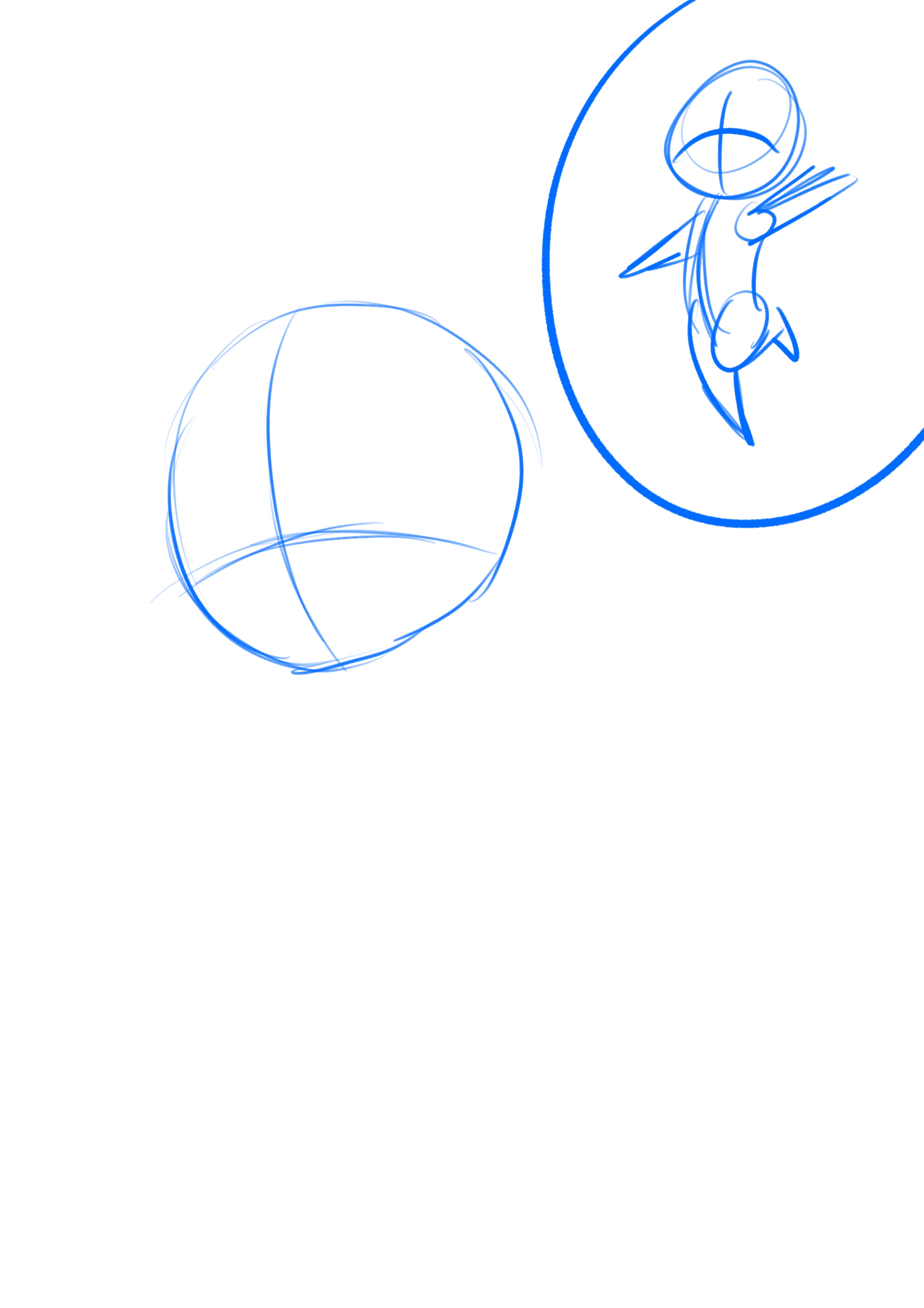 croquis de la tête d’un dessin chibi