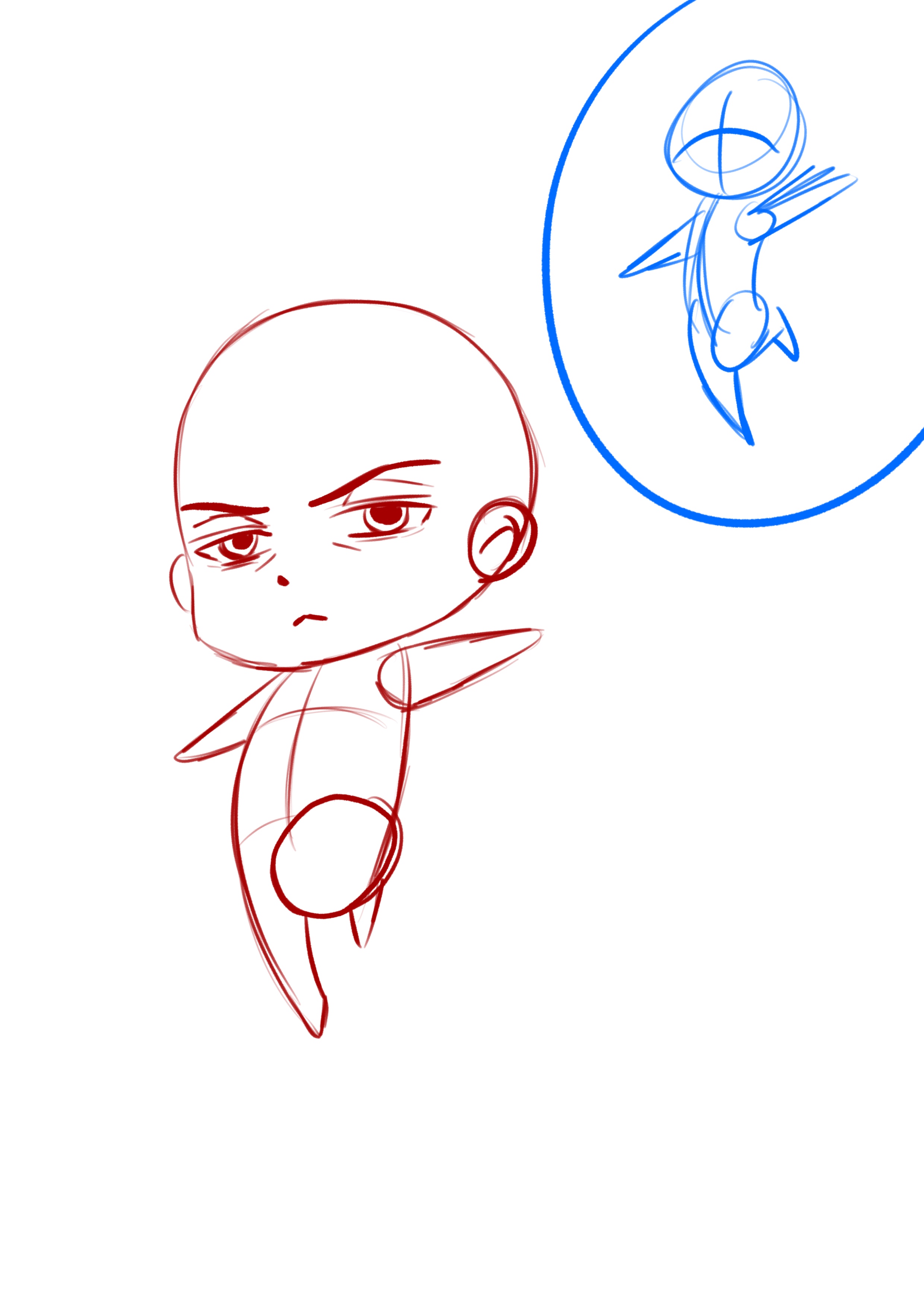 dessin chibi sans les traits de construction