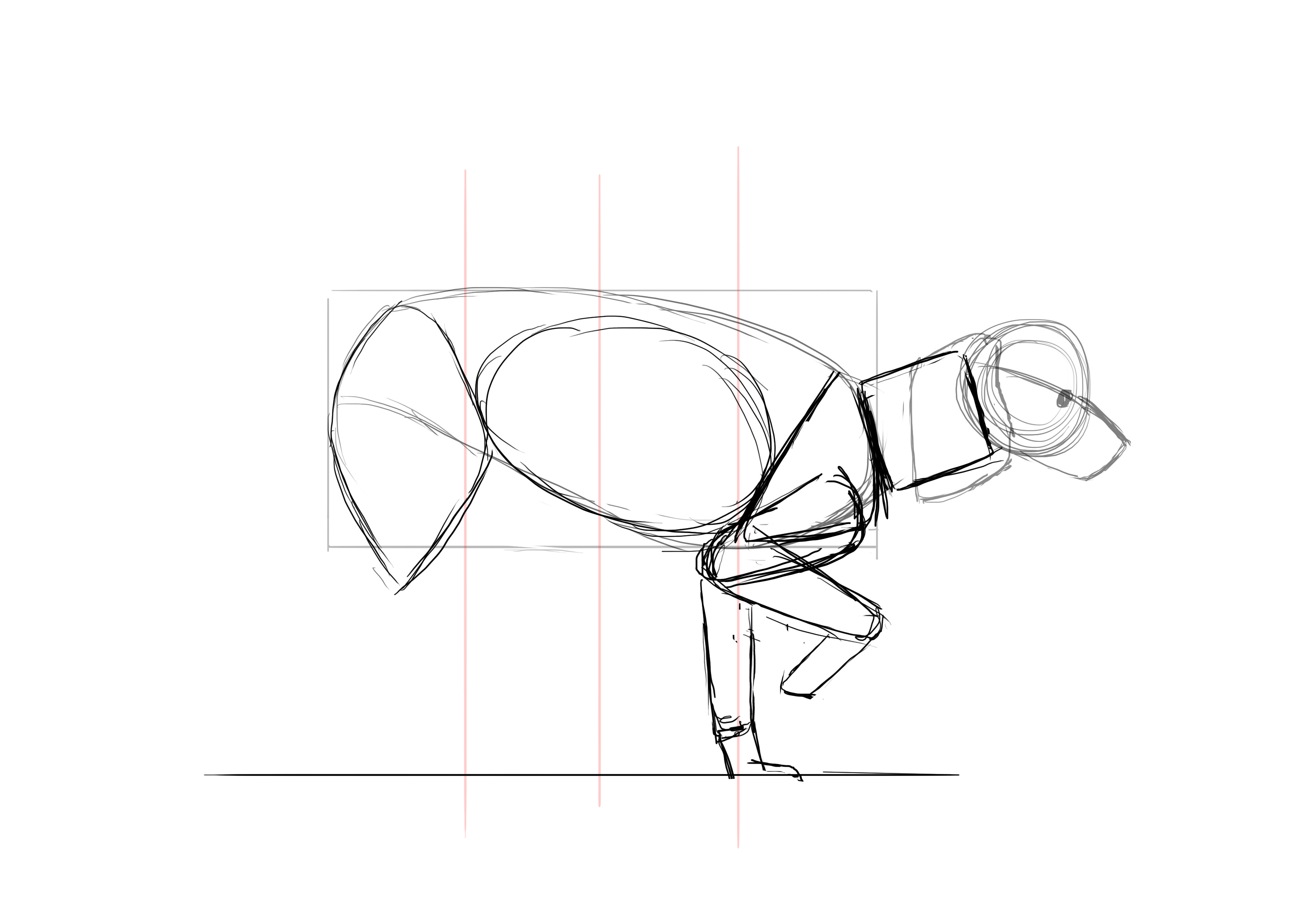 Dessiner la cuisse du caniche