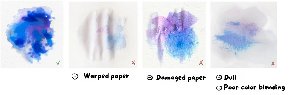 examples of poor quality watercolor paper
