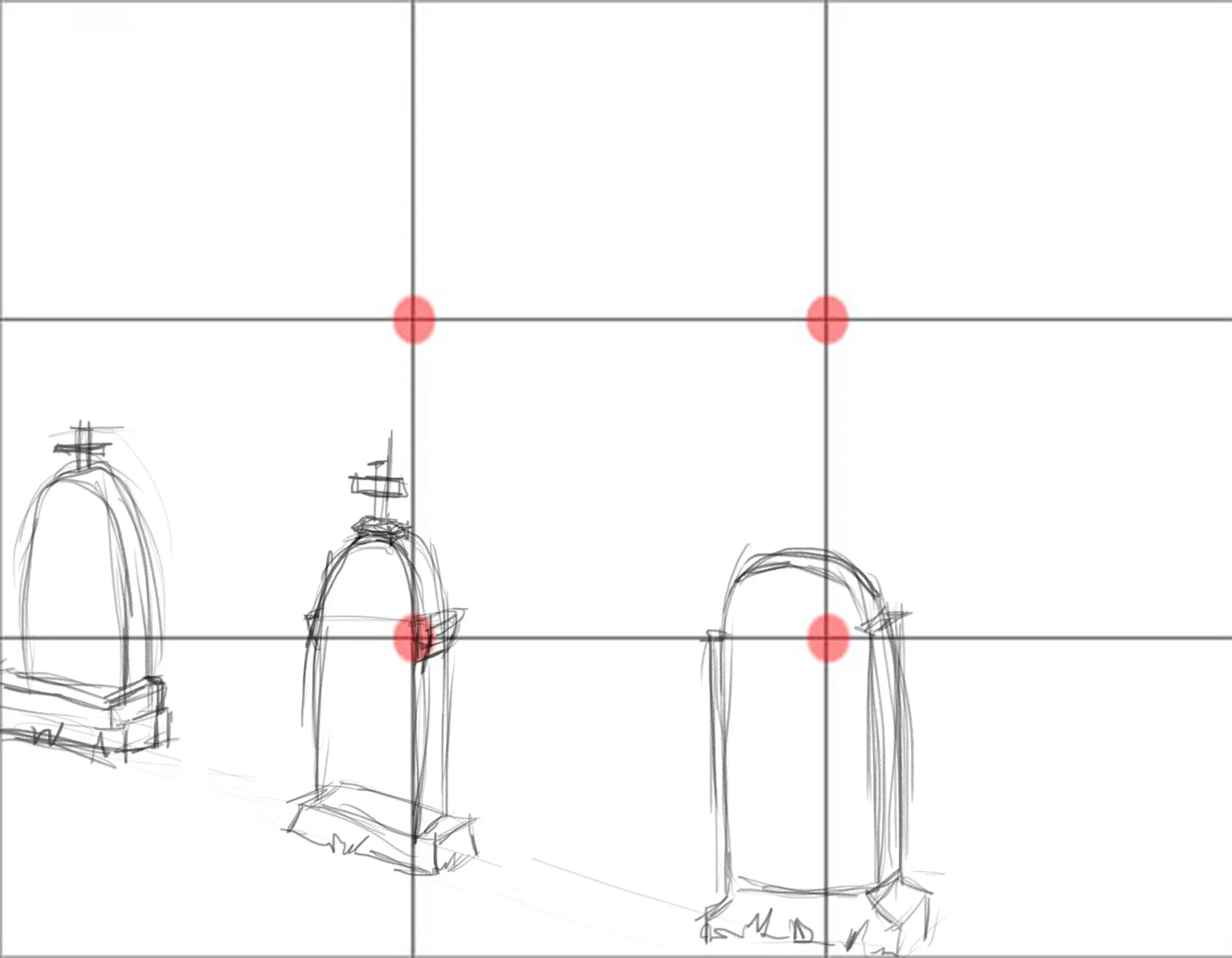 dibujar la base de un cementerio